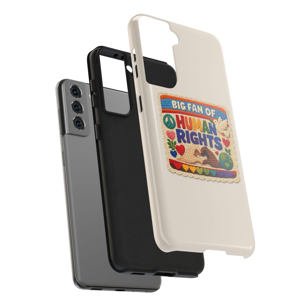 Big Fan of Human Rights Phone Case - Crochet Style Phone Case - Cute Activist Phone Case - Aesthetic Phone Case - Gift for Her