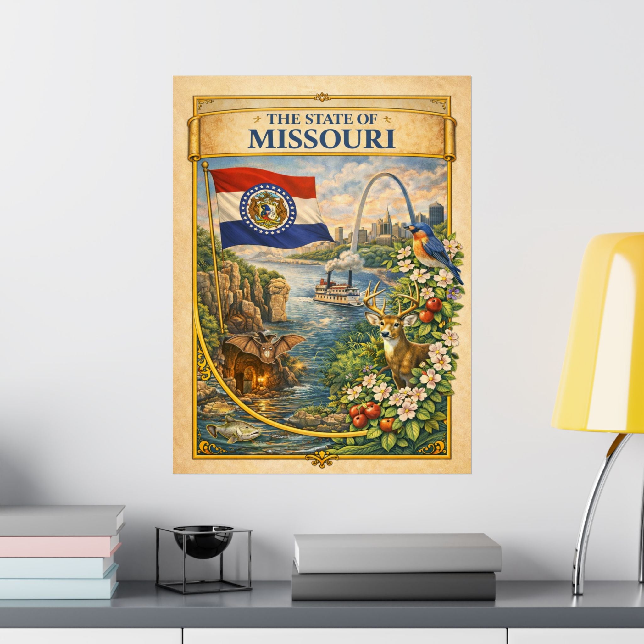 Missouri Poster - Missouri Wall Art - Missouri Decor - State Poster - Missouri Gift - Travel Wall Art - Vintage Style Poster
