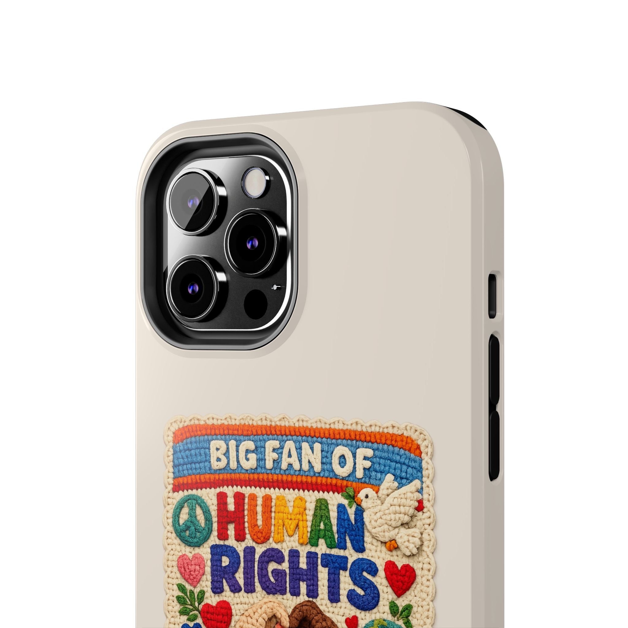 Big Fan of Human Rights Phone Case - Crochet Style Phone Case - Cute Activist Phone Case - Aesthetic Phone Case - Gift for Her