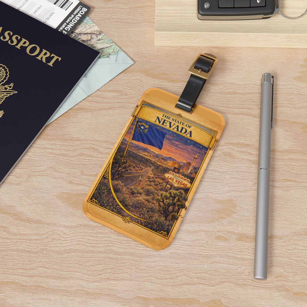 Nevada Travel Poster Luggage Tag | Las Vegas State Flag