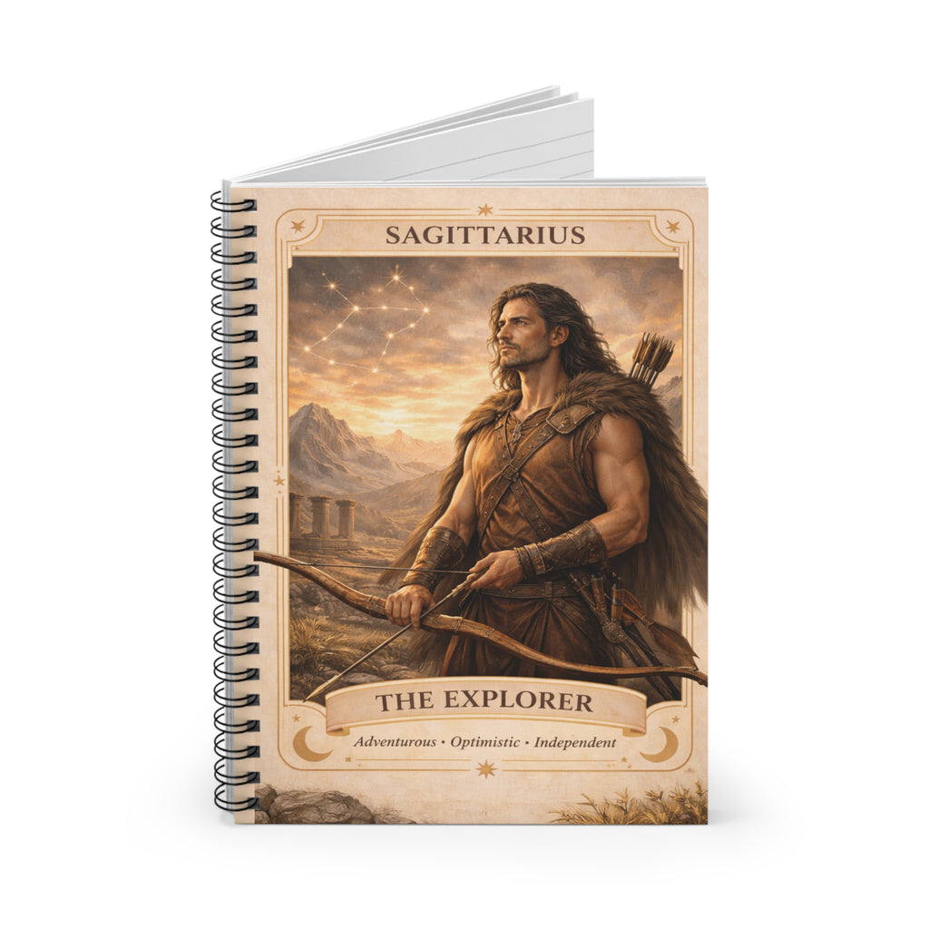 Sagittarius The Explorer Spiral Notebook — Zodiac Archer Ruled Journal