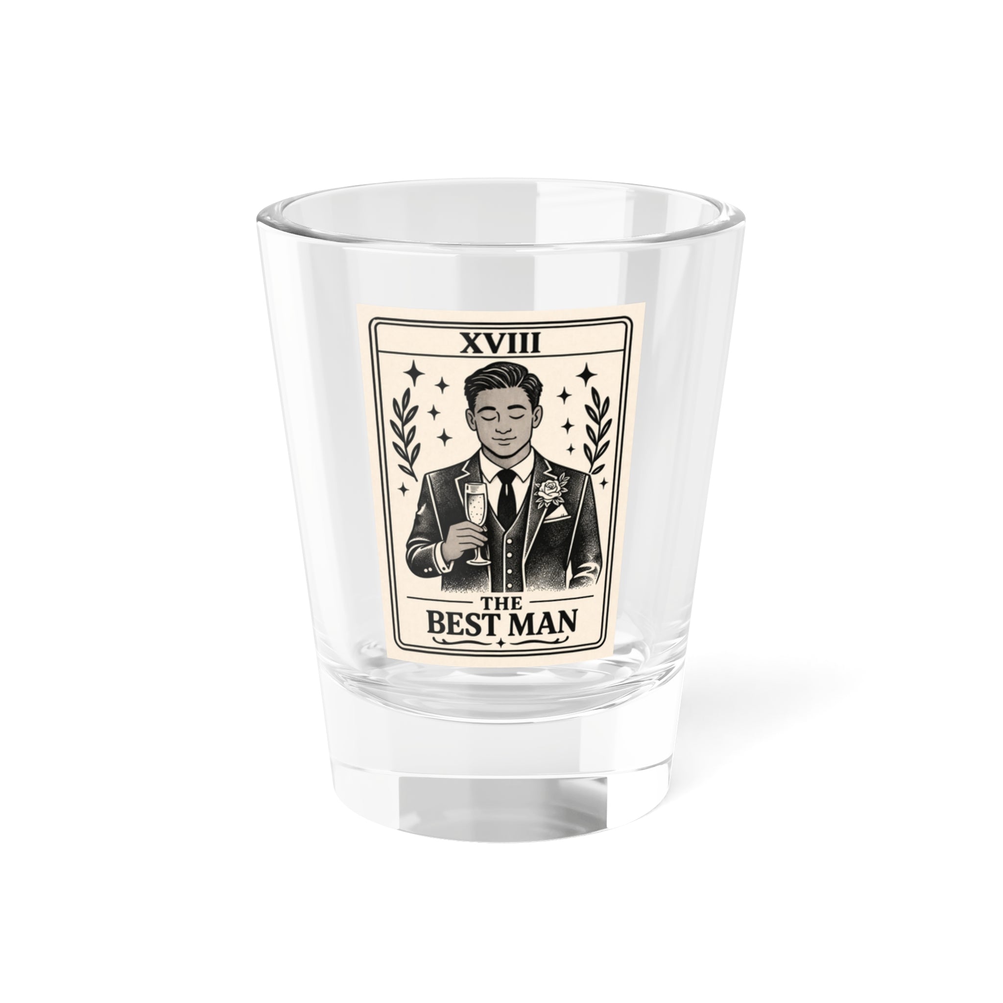 The Best Man Tarot Style Illustration Shot Glass | 1.5oz