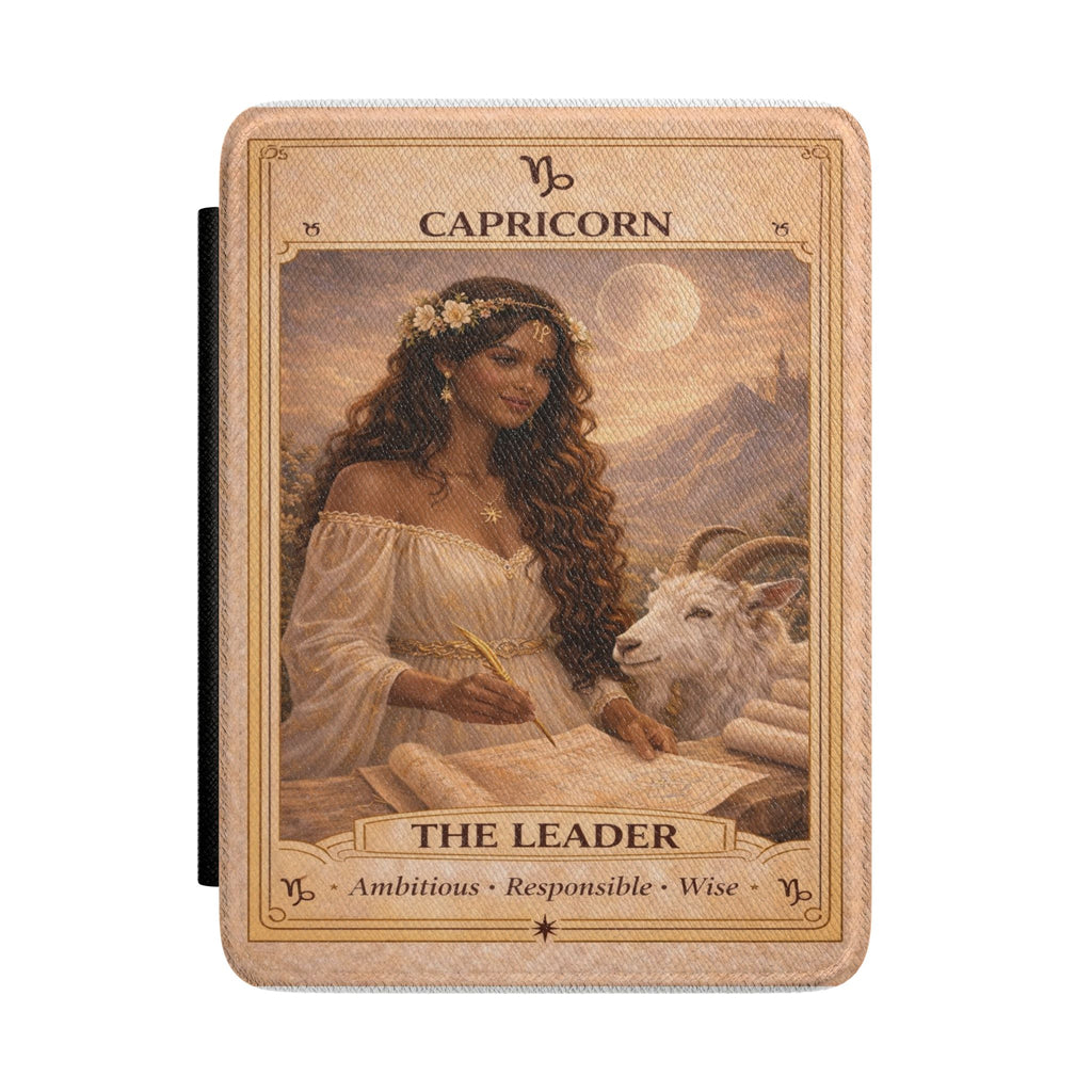 Capricorn Zodiac Tarot Illustration Kindle Case | The Leader astrology cover