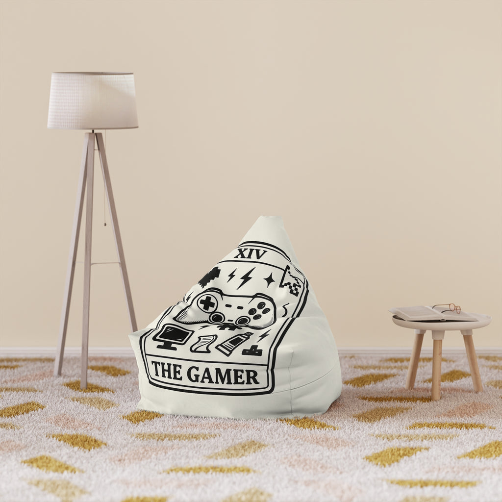 Gamer Crest Bean Bag Chair Cover | Video Game Controller, Headset, Console Icons