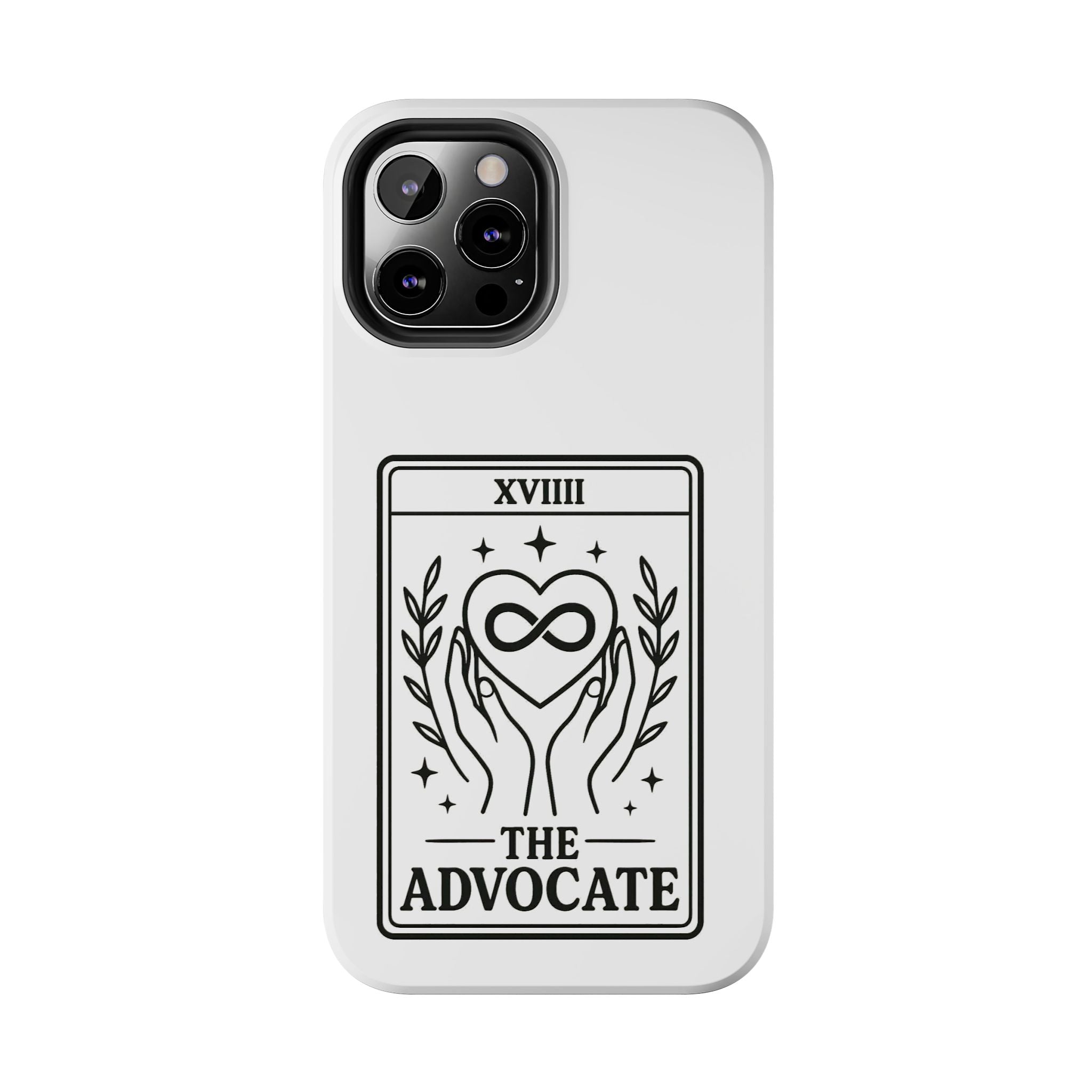 The Advocate tarot card Phone Case | infinity heart hands design