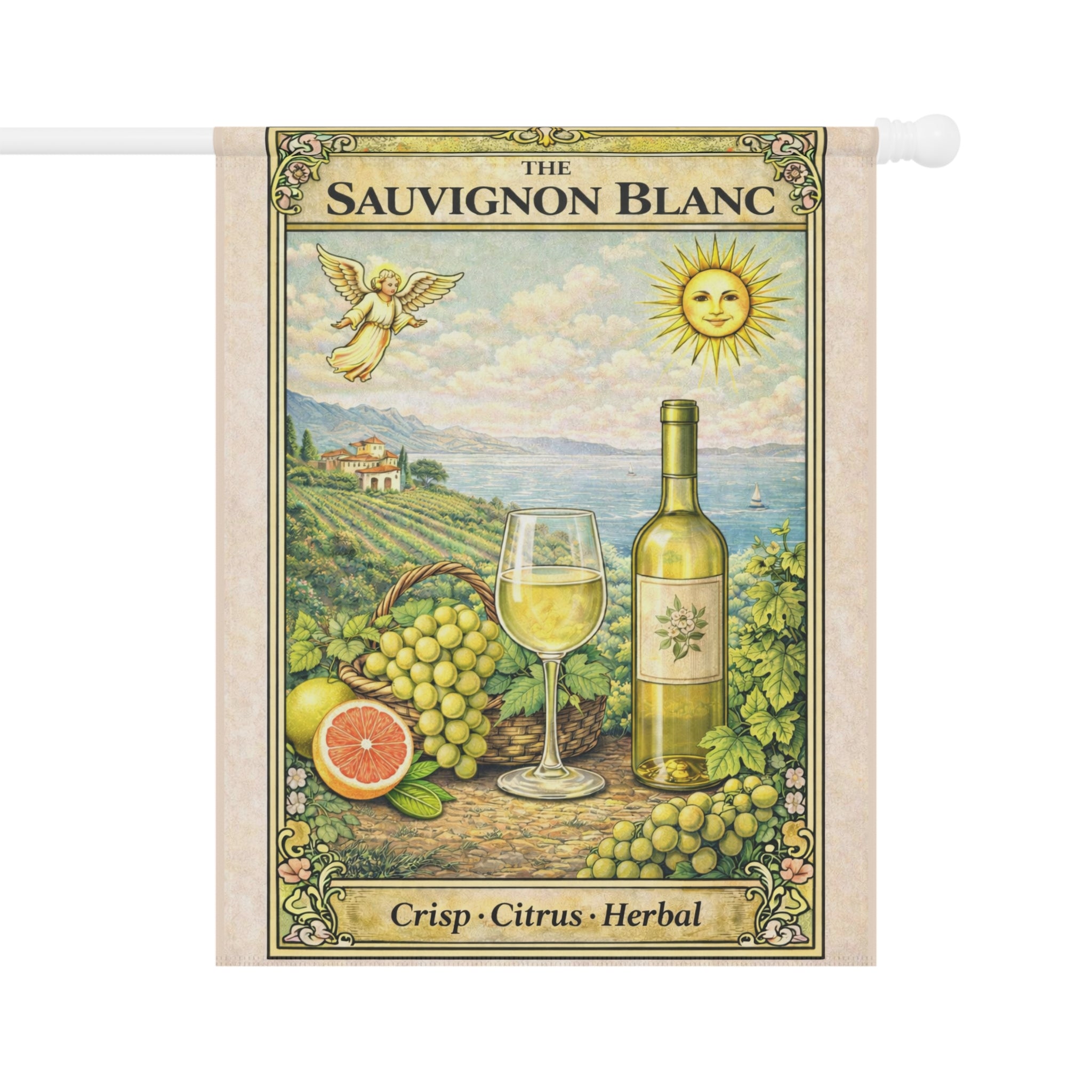 Sauvignon Blanc Wine Garden Banner | Citrus Vineyard House Flag