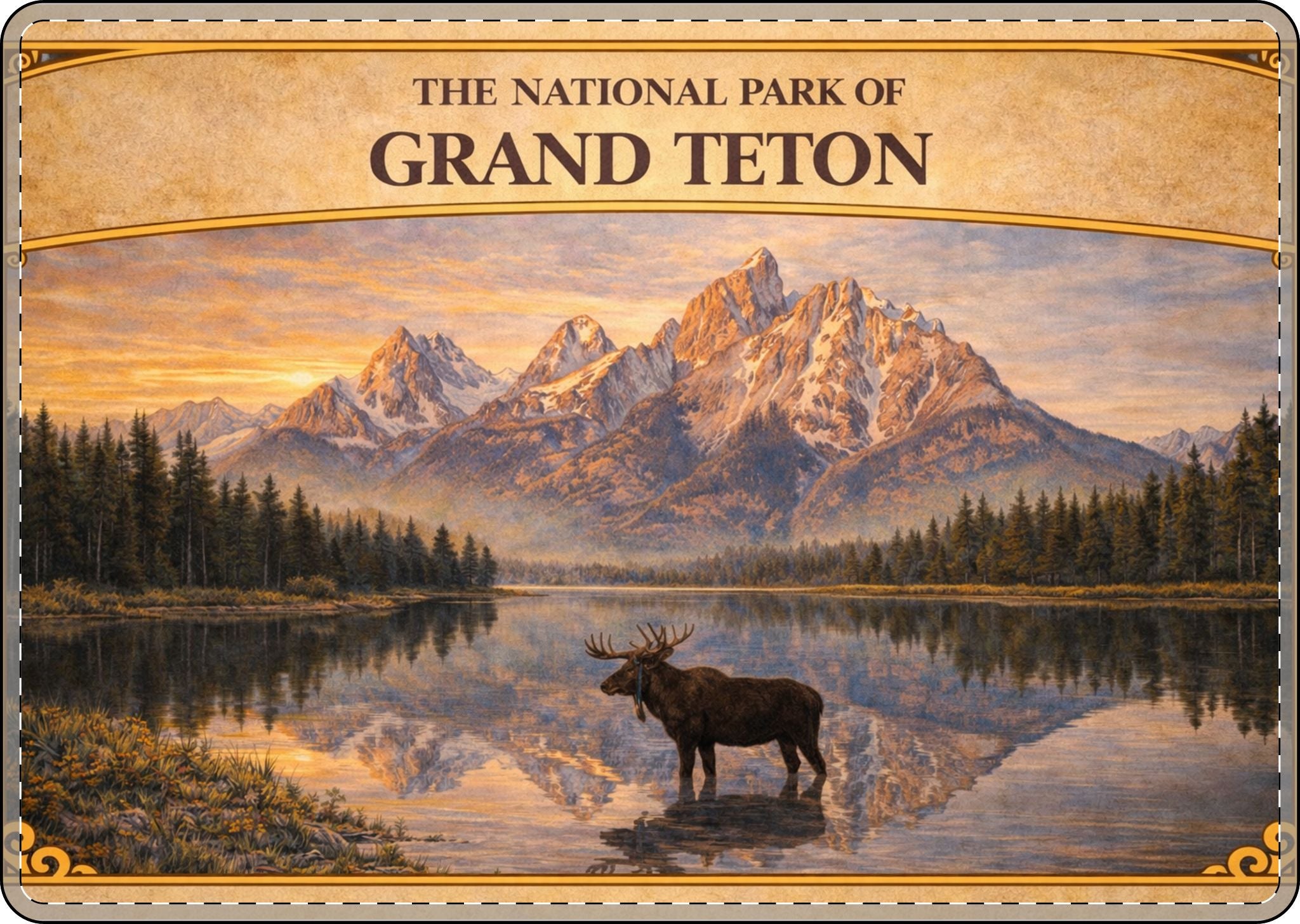 Grand Teton Moose Lake Scene MacBook Case | National Park Landscape