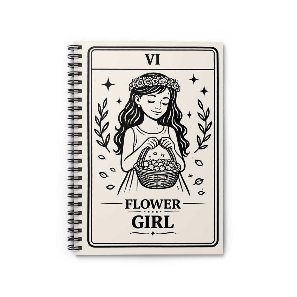 Flower Girl Tarot Illustration Spiral Notebook | Ruled Journal