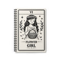 Flower Girl Tarot Illustration Spiral Notebook | Ruled Journal