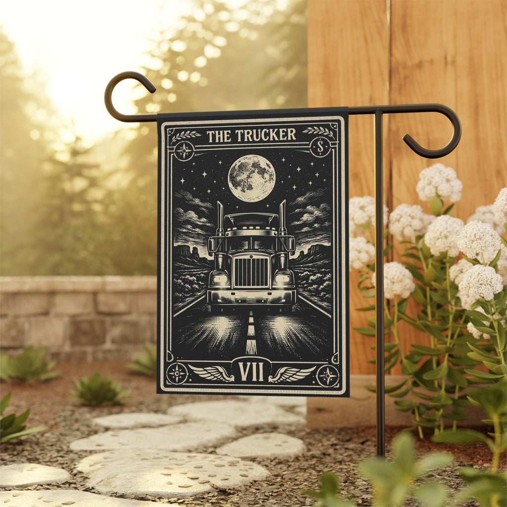 The Trucker Tarot-style Semi Truck Garden Banner | House Flag