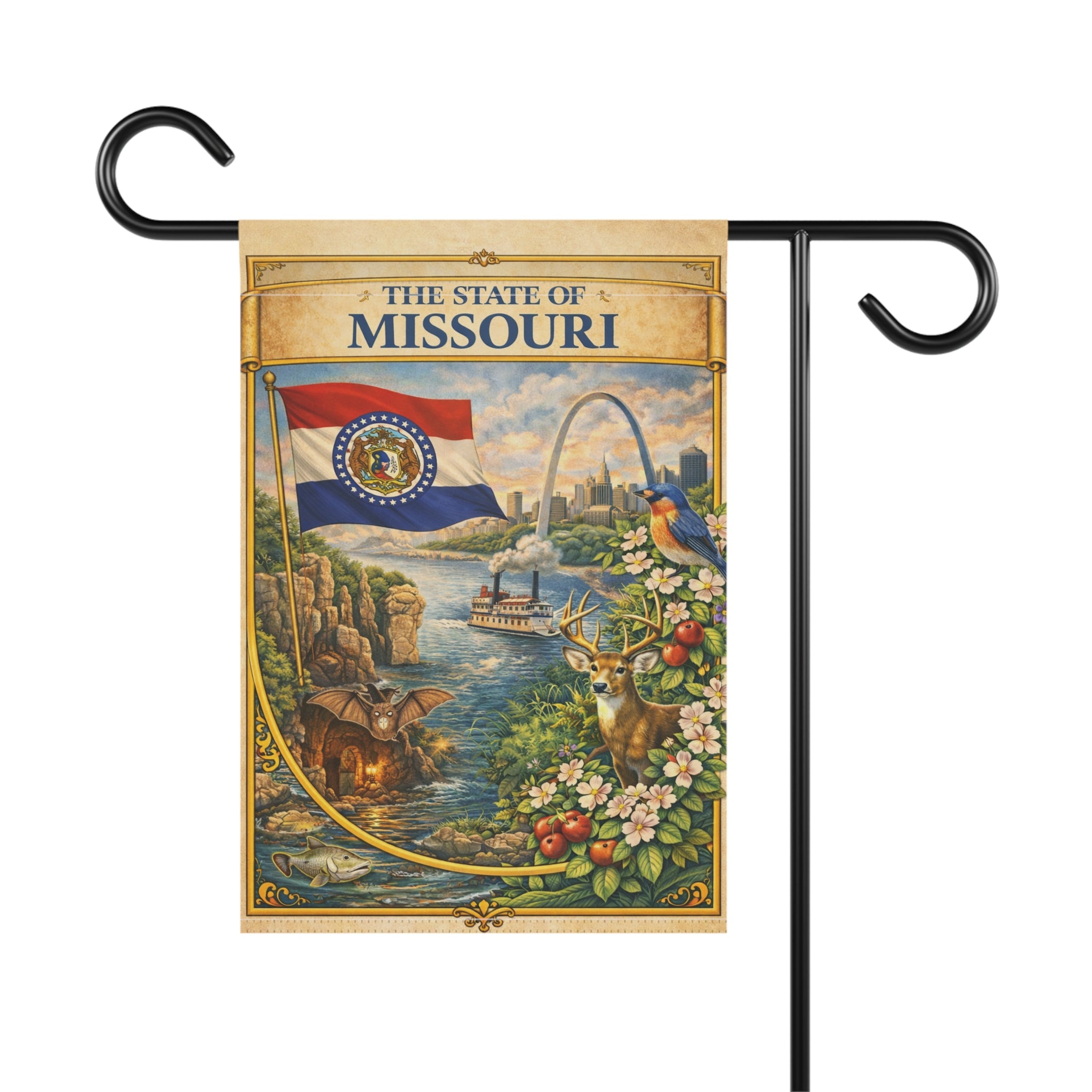 State of Missouri garden flag | Garden Banner, Missouri flag art