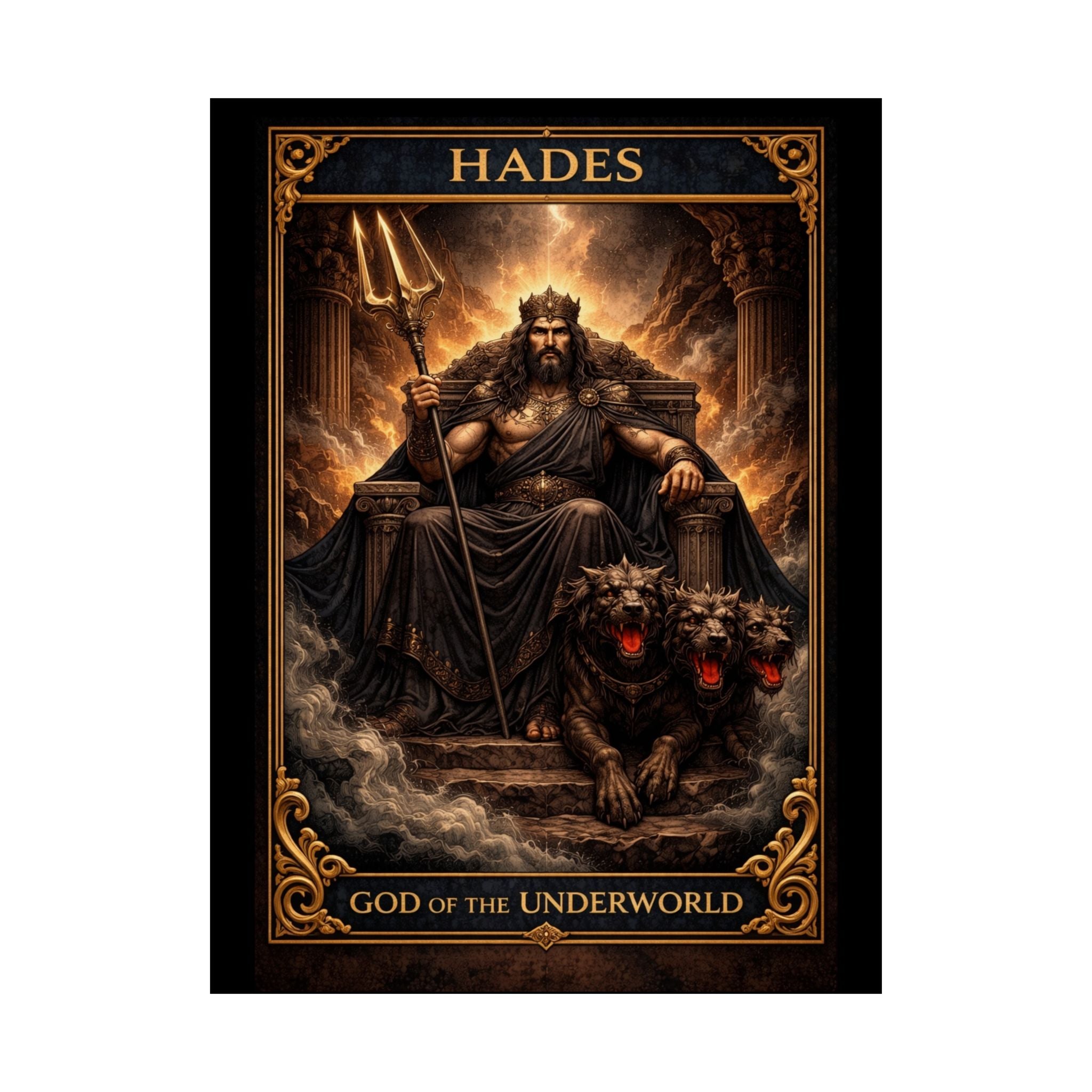 Hades Poster - Greek Mythology Wall Art - God of the Underworld Decor - Dark Aesthetic Poster - Mythology Art Print - Gothic Wall Art