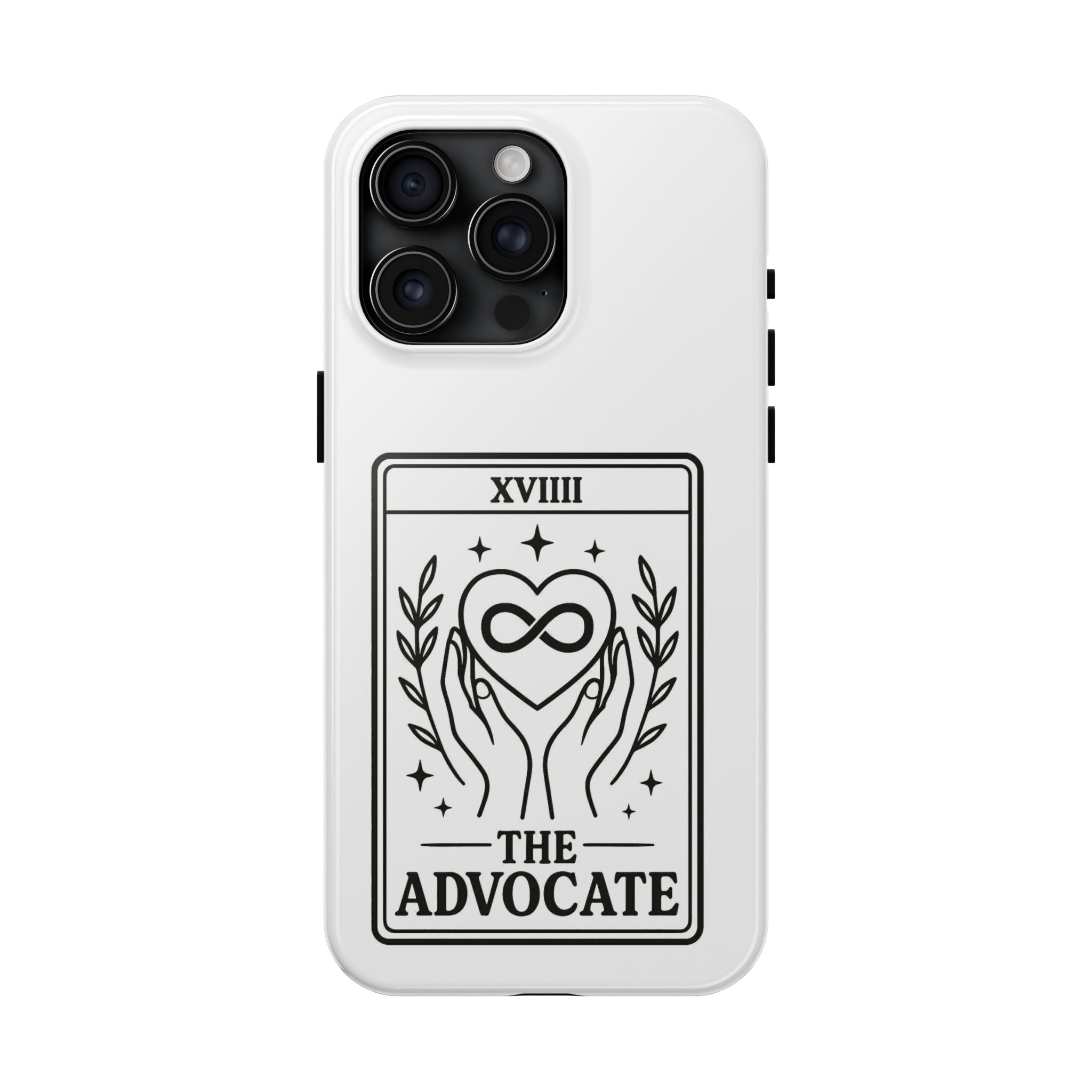 The Advocate tarot card Phone Case | infinity heart hands design