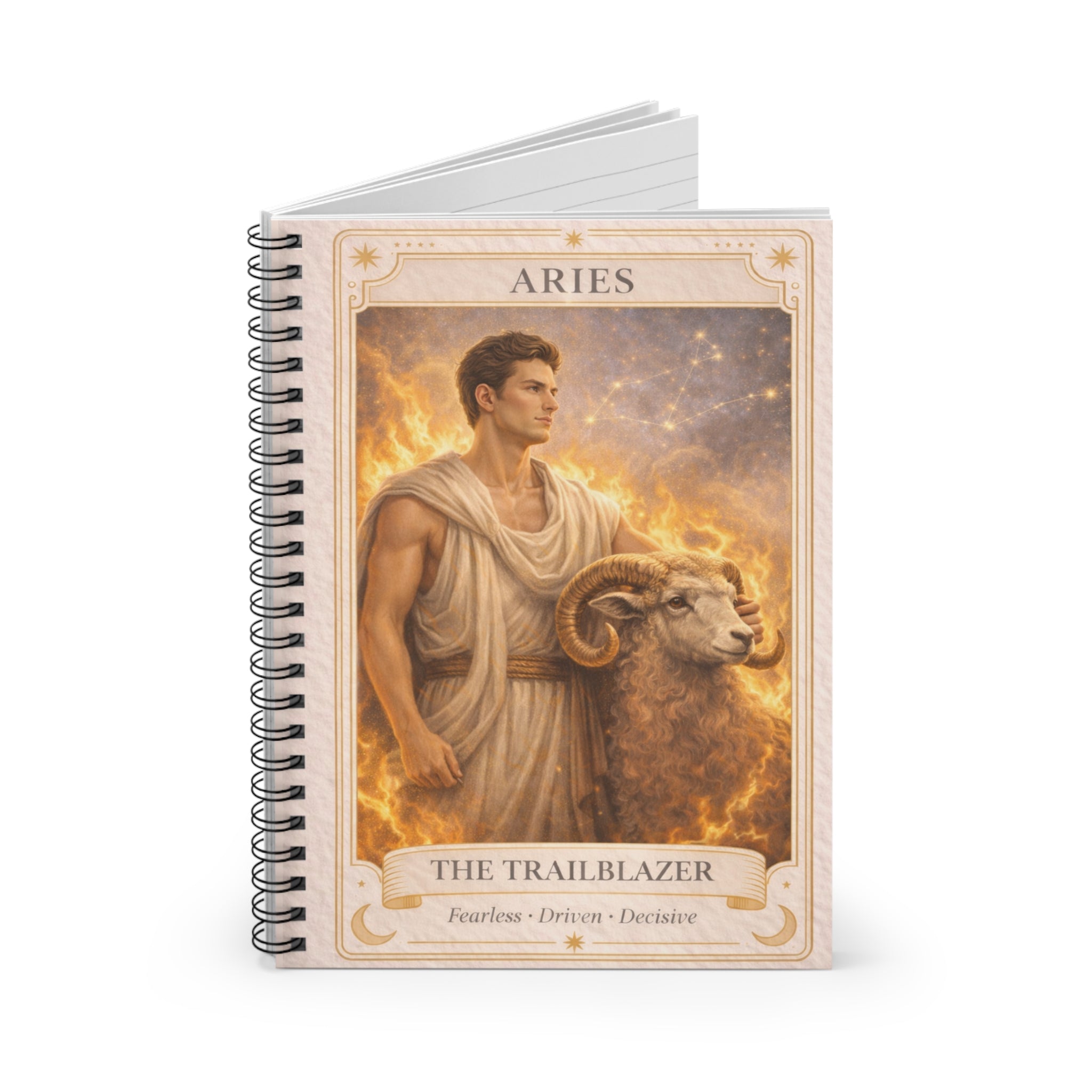 Aries Spiral Notebook — "The Trailblazer" Astrology Journal (Ruled)