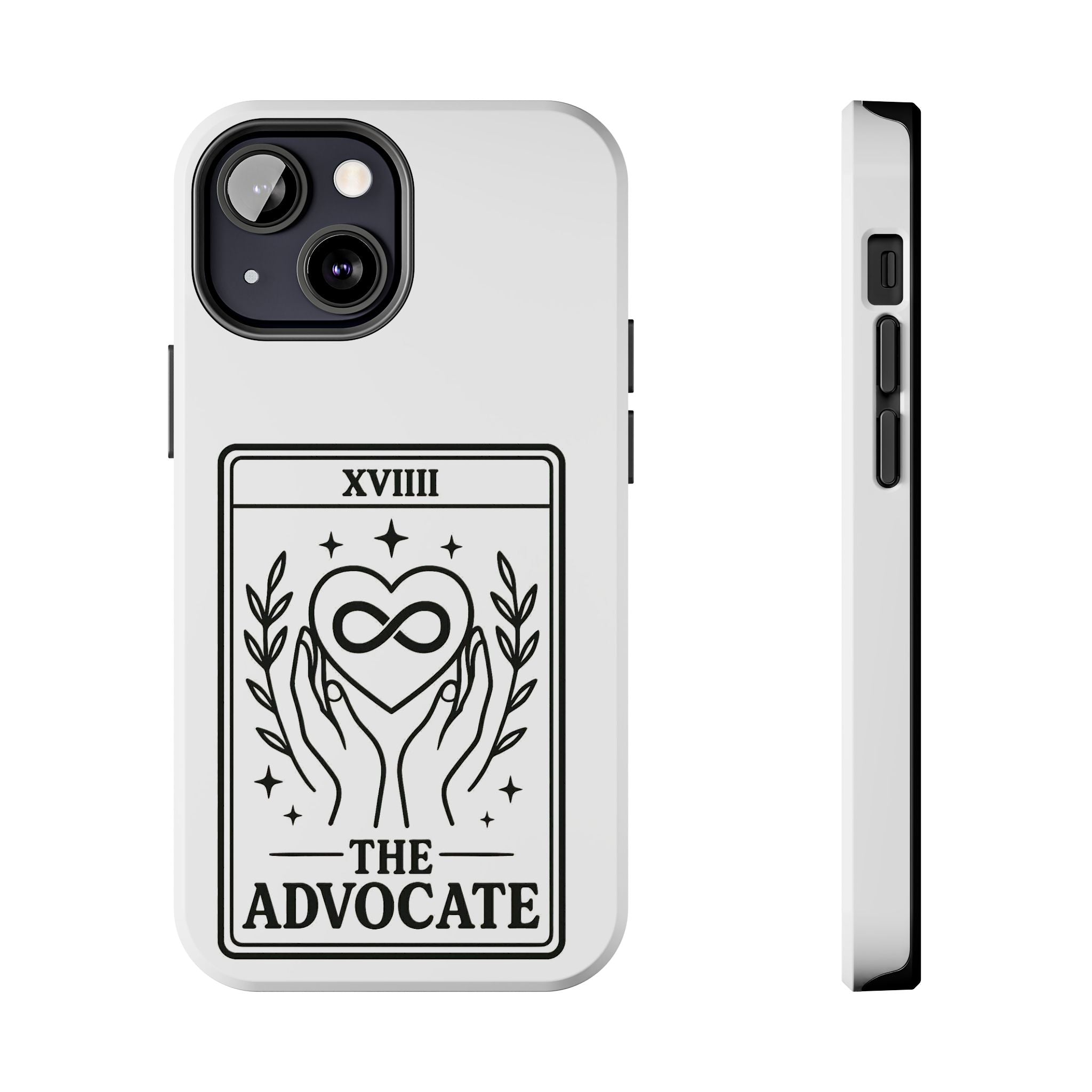 The Advocate tarot card Phone Case | infinity heart hands design