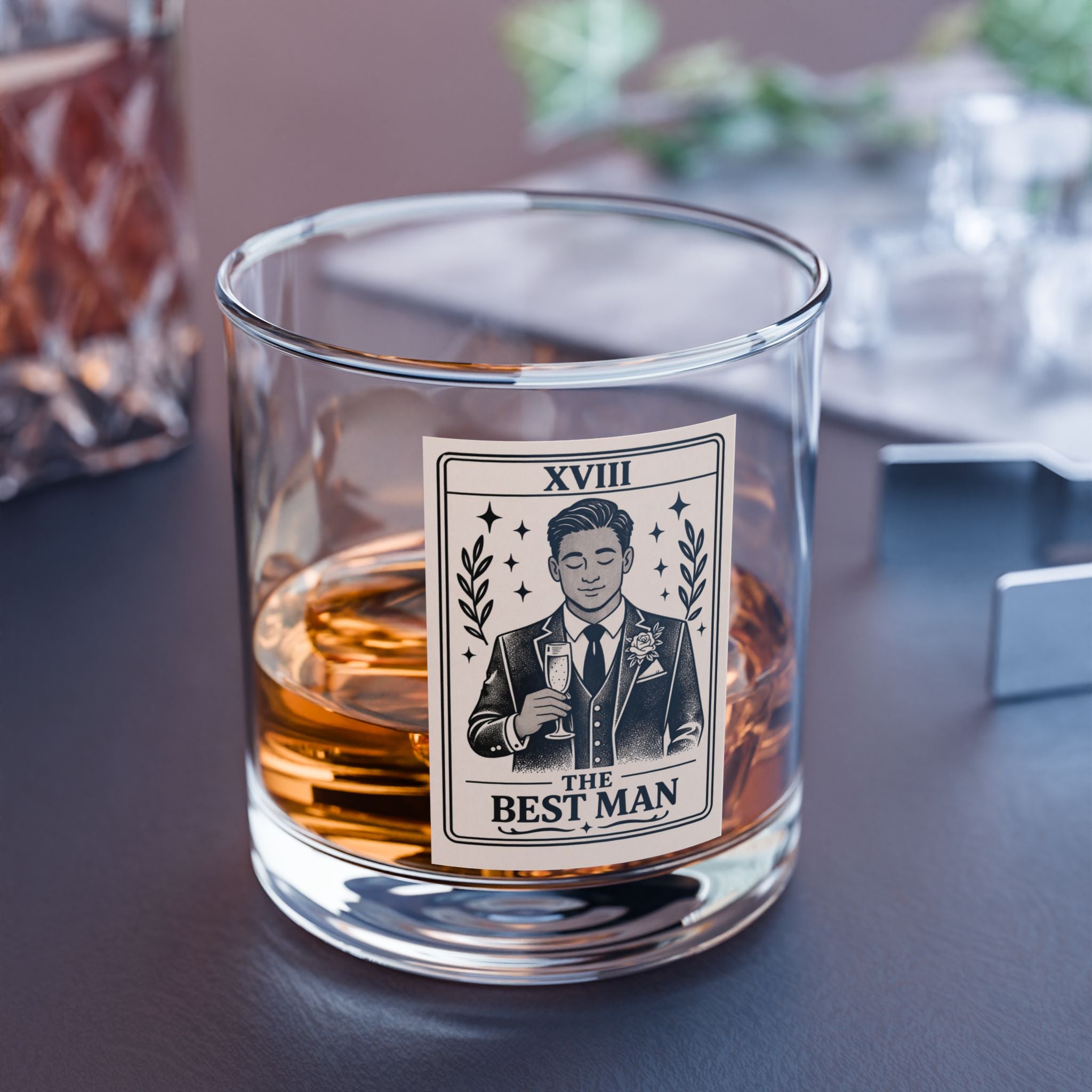 Tarot 'The Best Man' Rocks Glass | 10oz Whiskey Tumbler