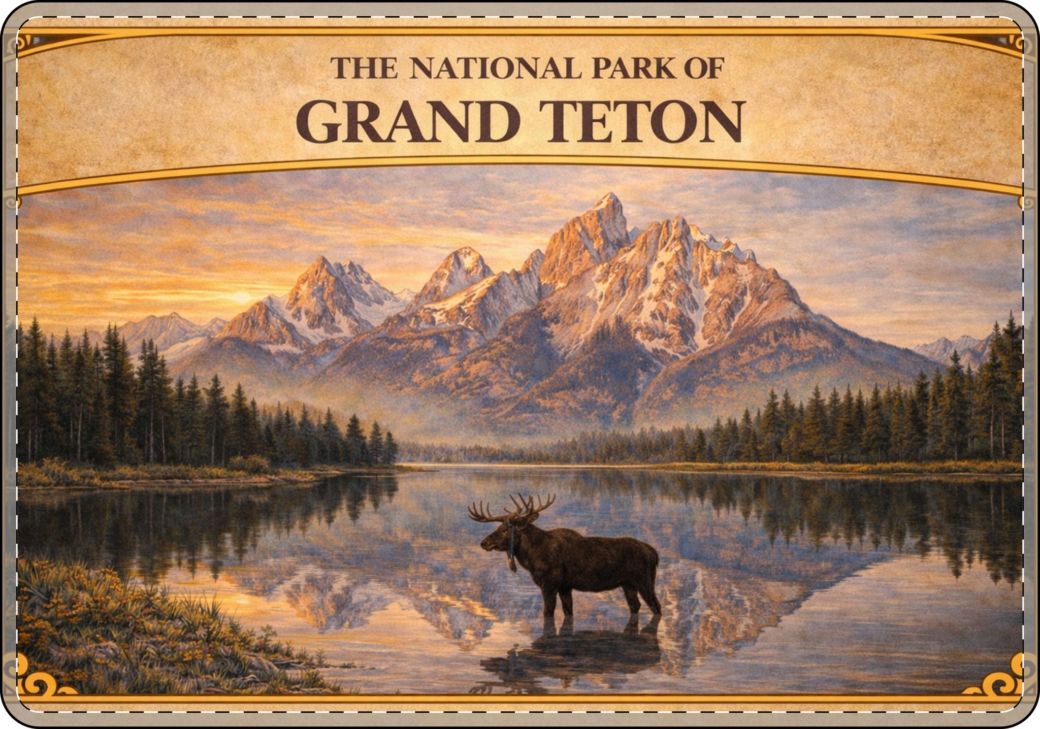 Grand Teton Moose Lake Scene MacBook Case | National Park Landscape