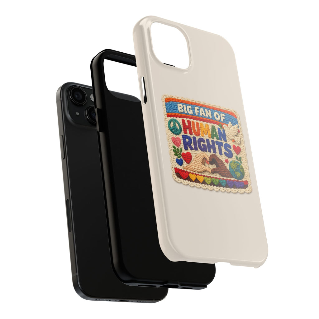 Big Fan of Human Rights Phone Case - Crochet Style Phone Case - Cute Activist Phone Case - Aesthetic Phone Case - Gift for Her