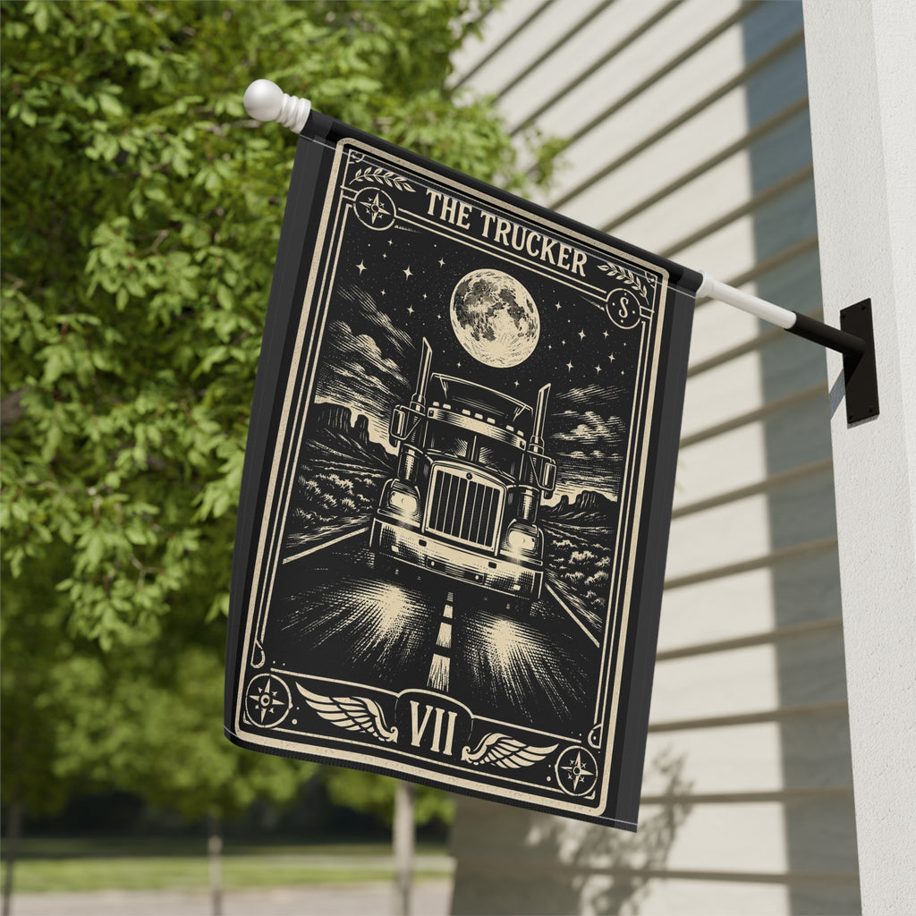 The Trucker Tarot-style Semi Truck Garden Banner | House Flag