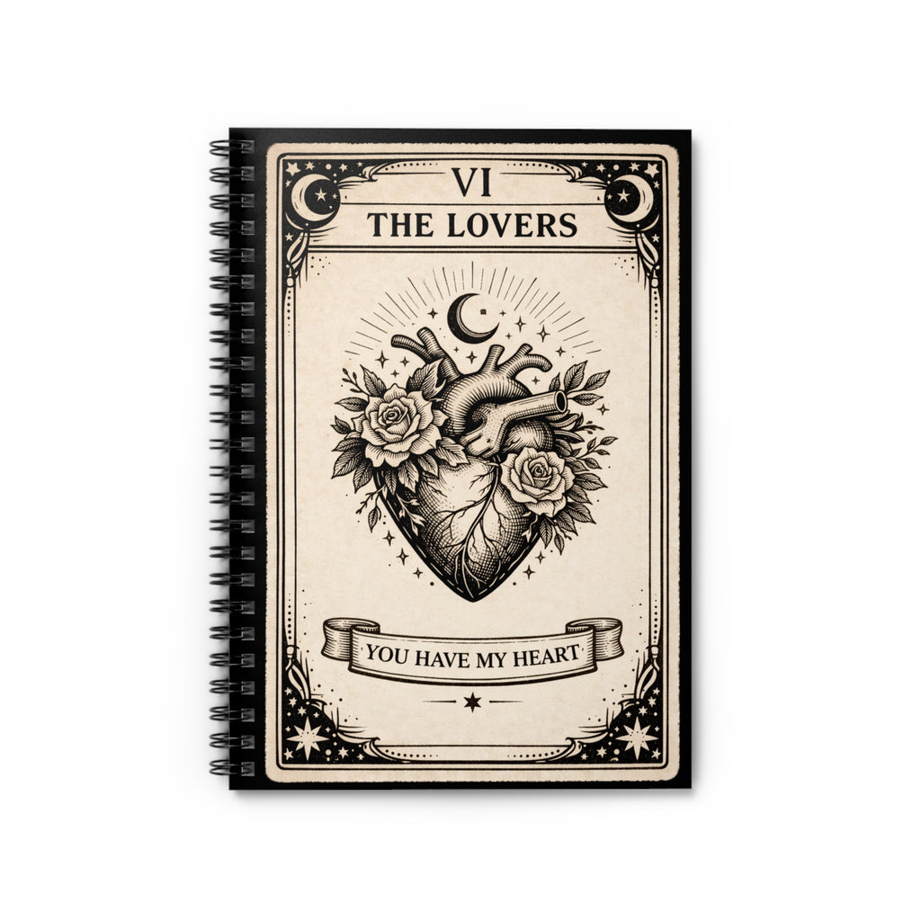 Tarot 'The Lovers' Spiral Notebook — You Have My Heart Ruled Journal