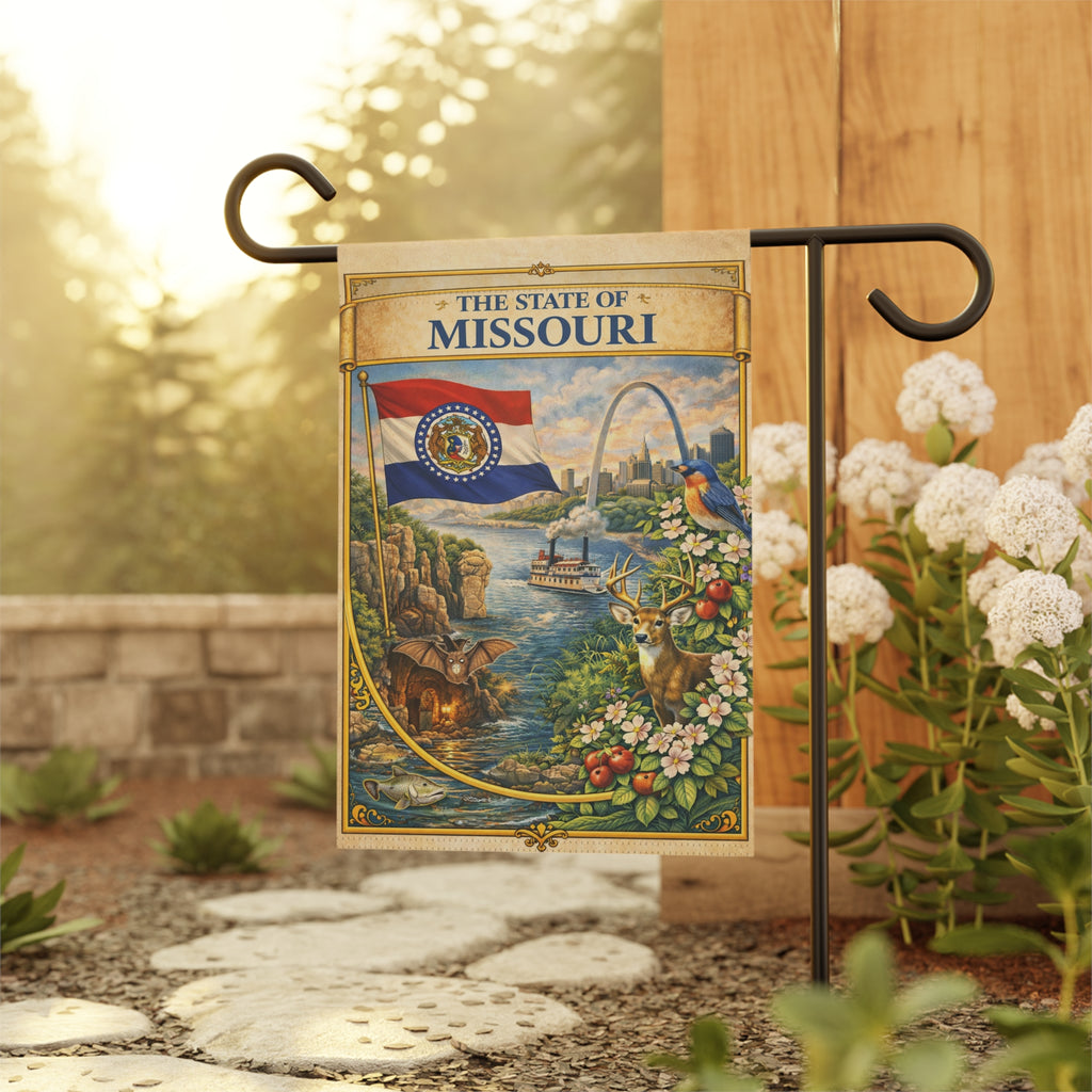 State of Missouri garden flag | Garden Banner, Missouri flag art