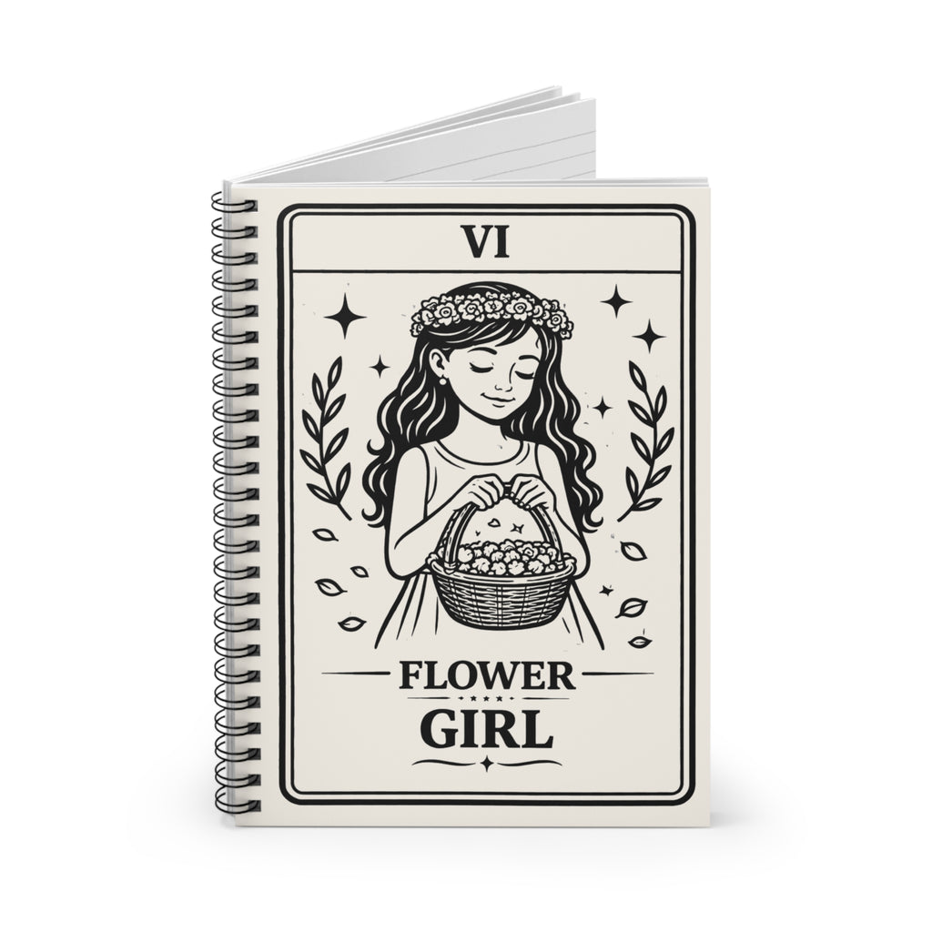 Flower Girl Tarot Illustration Spiral Notebook | Ruled Journal