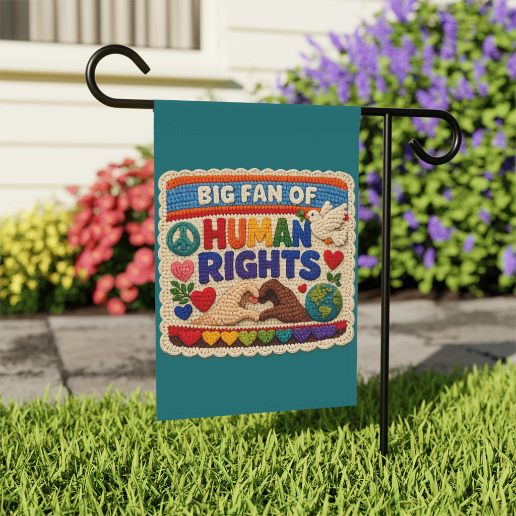 Big Fan of Human Rights Garden Flag | House Banner, Pride Peace Design