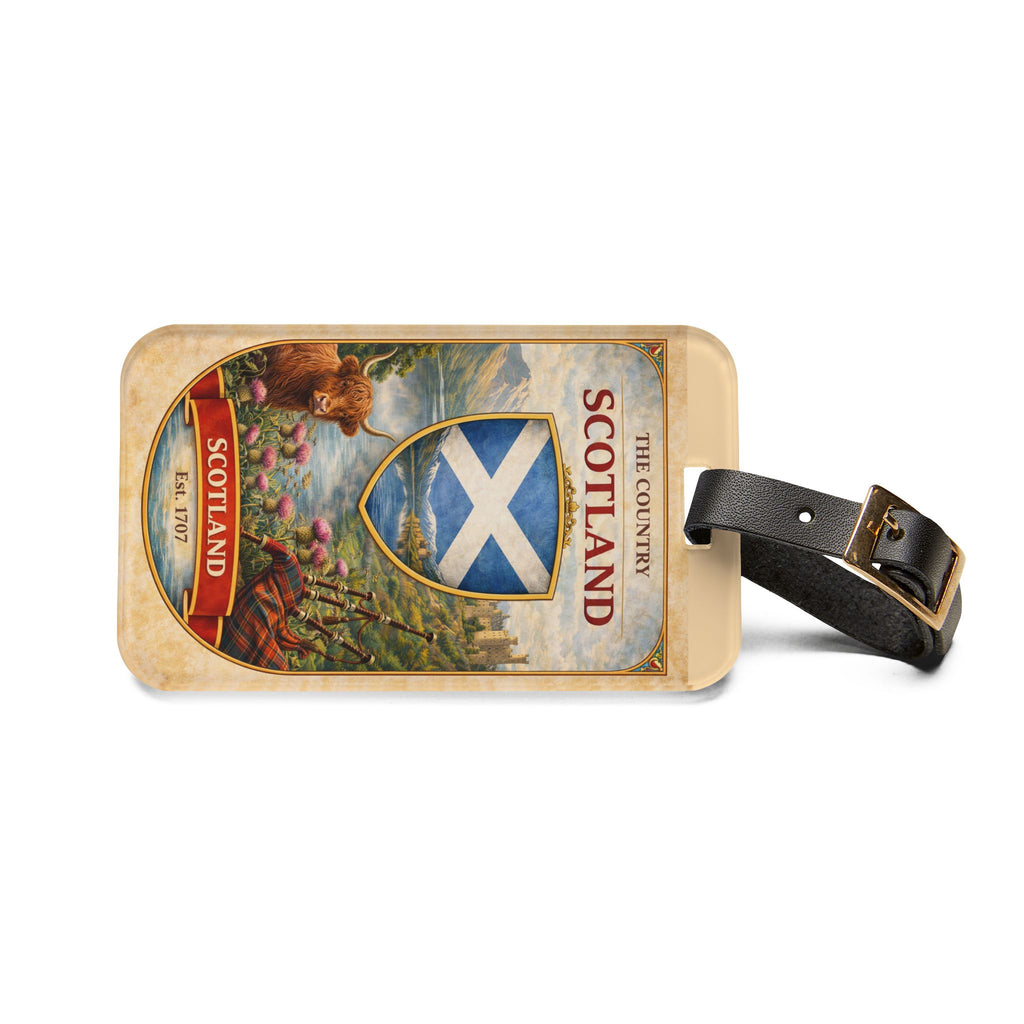 Scotland Crest Luggage Tag | Saltire Shield Travel ID