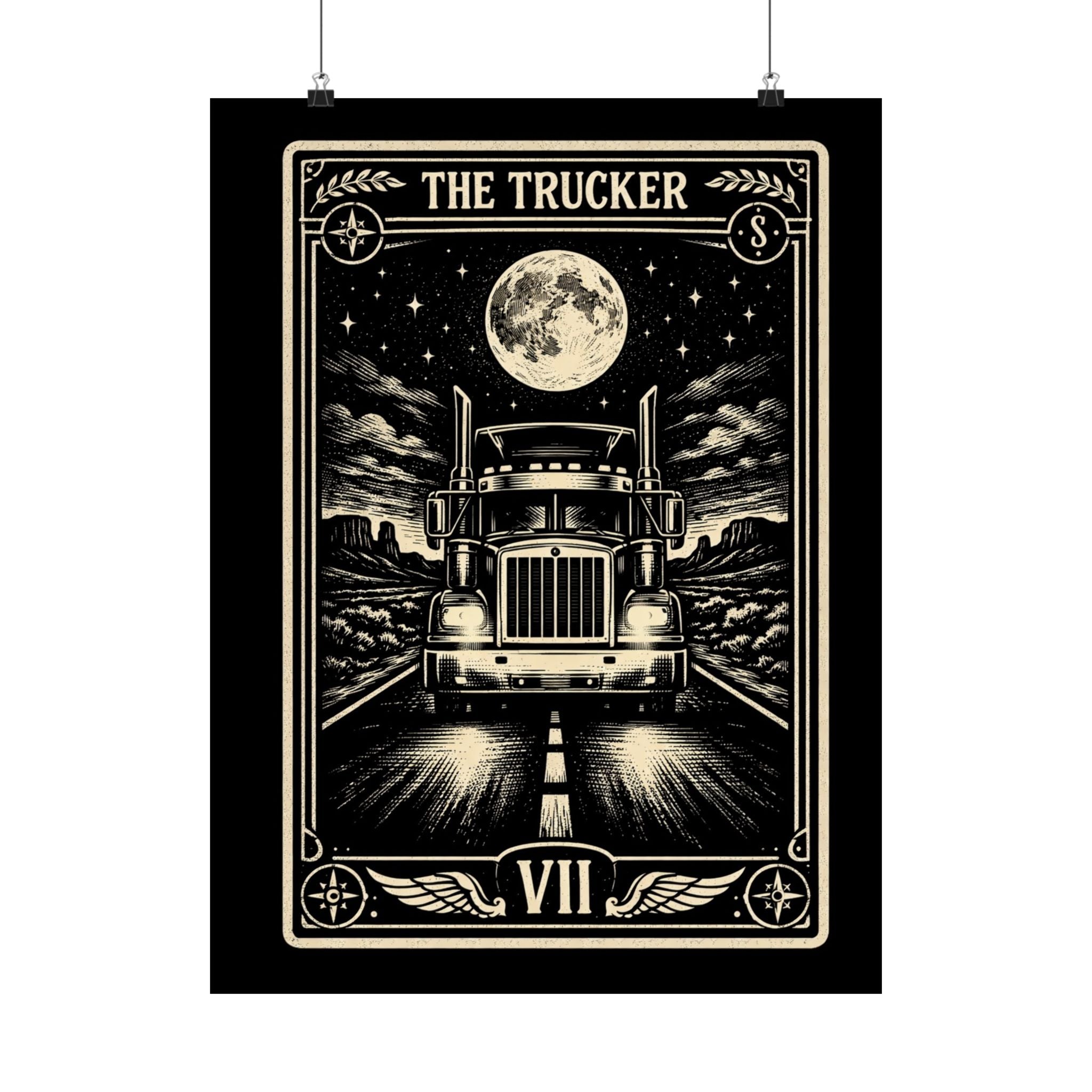 Truck Driver Poster | Truck Driver Wall Art | Trucker Gift | Blue Collar Decor | Garage Wall Art | Gift for Him