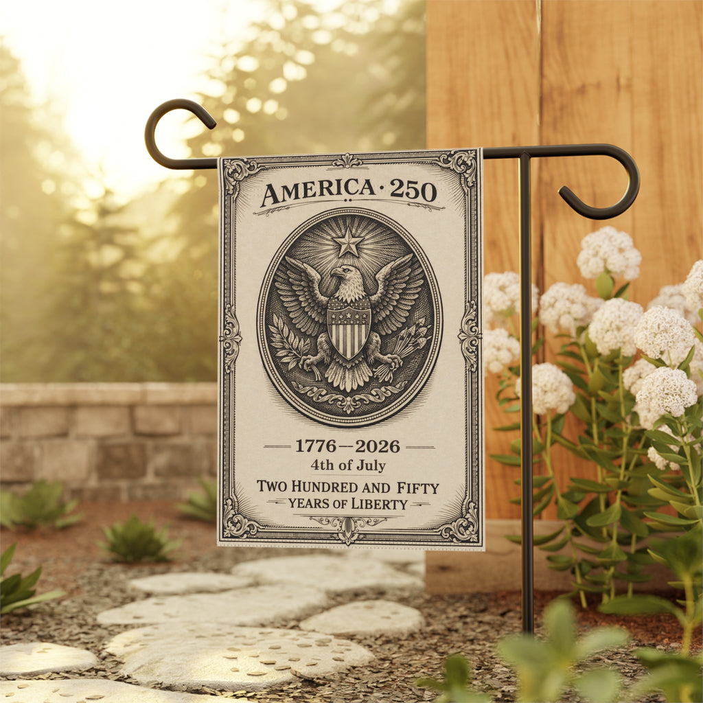 America 250 Eagle Coin Garden Banner | 1776-2026 Fourth of July