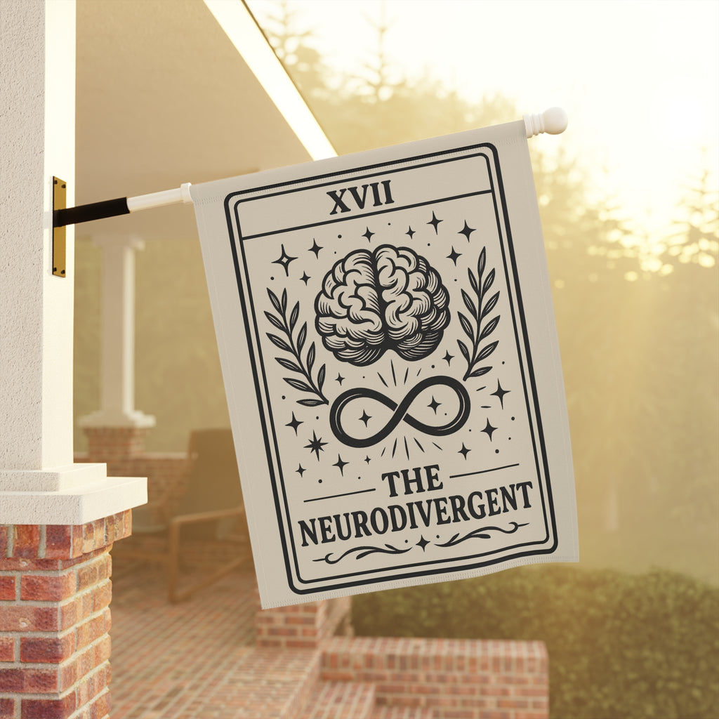 Neurodivergent Brain Tarot Garden Flag | Garden Banner