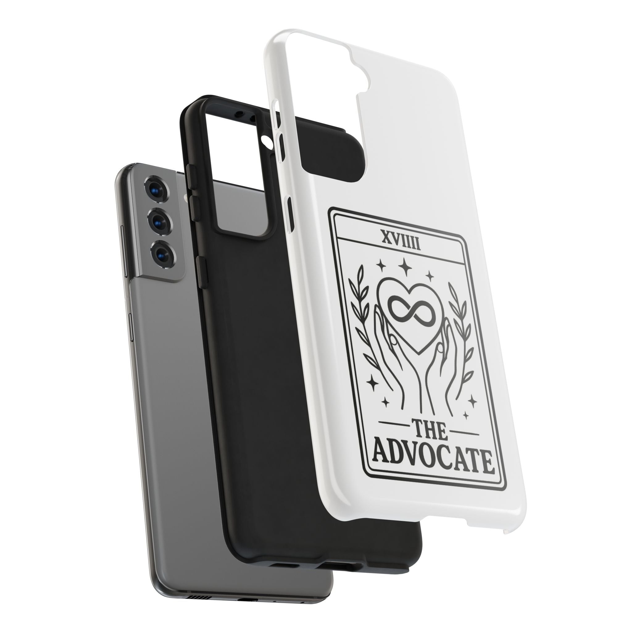 The Advocate tarot card Phone Case | infinity heart hands design