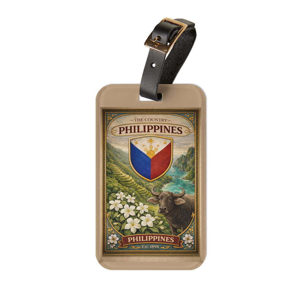 Philippines Crest Luggage Tag | Vintage Country Shield Travel Tag