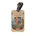 Iceland Shield Crest Luggage Tag | Vintage Scenic Iceland Travel