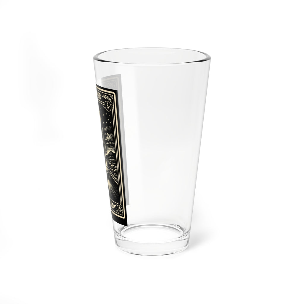 The Trucker tarot card design Mixing Glass | 16oz