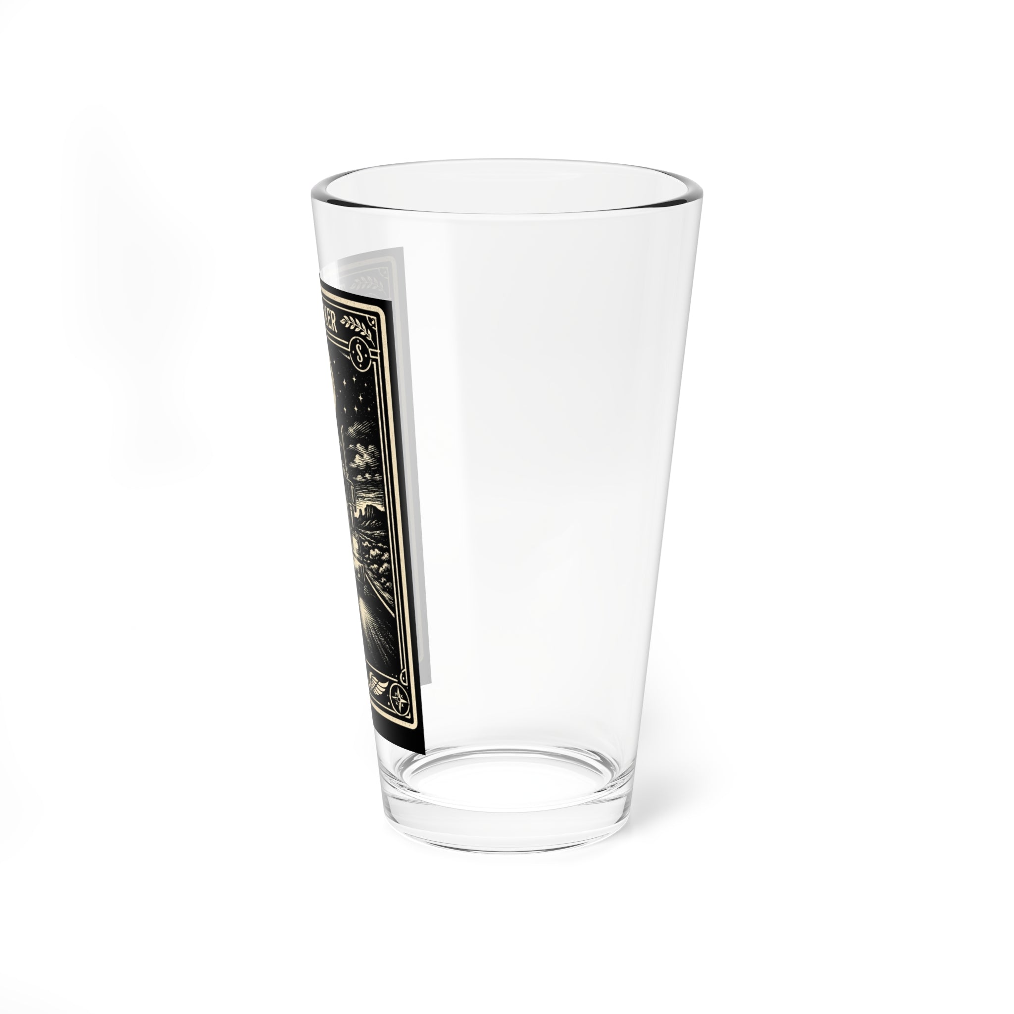 The Trucker tarot card design Mixing Glass | 16oz