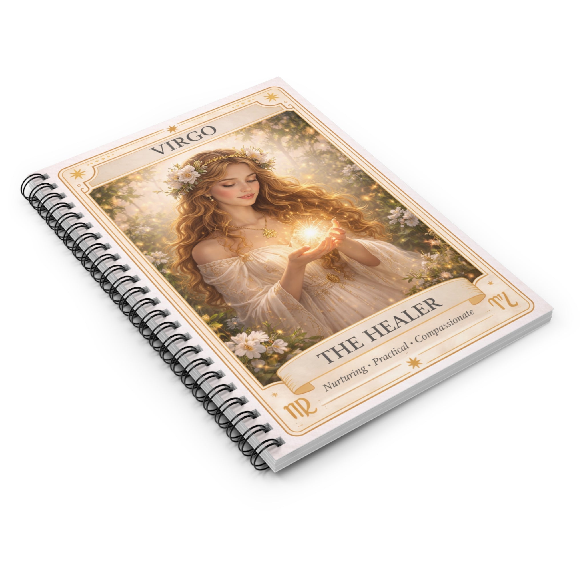 Virgo Spiral Notebook — The Healer Astrology Journal (Ruled)