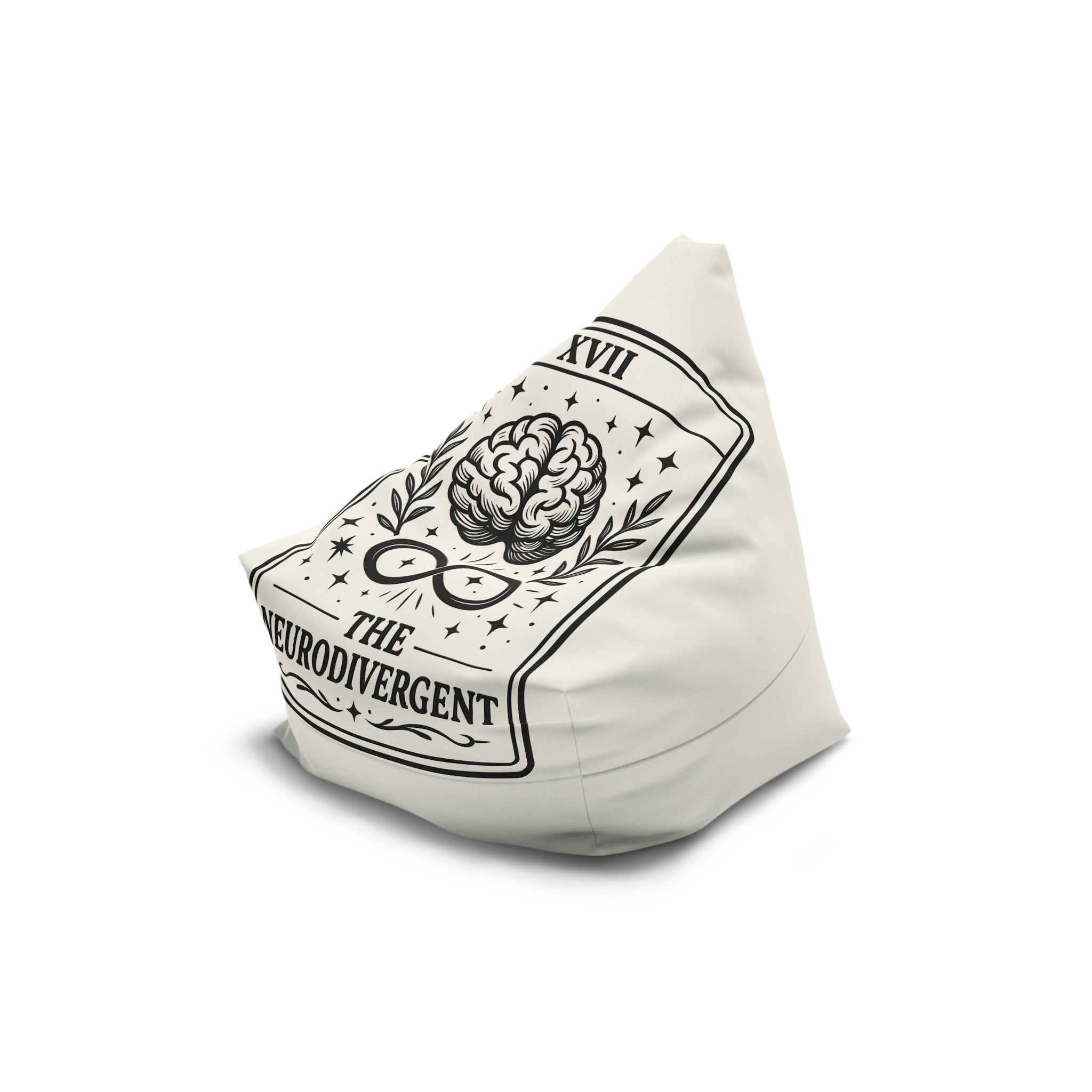 The Neurodivergent Bean Bag Chair Cover | Brain Tarot Illustration