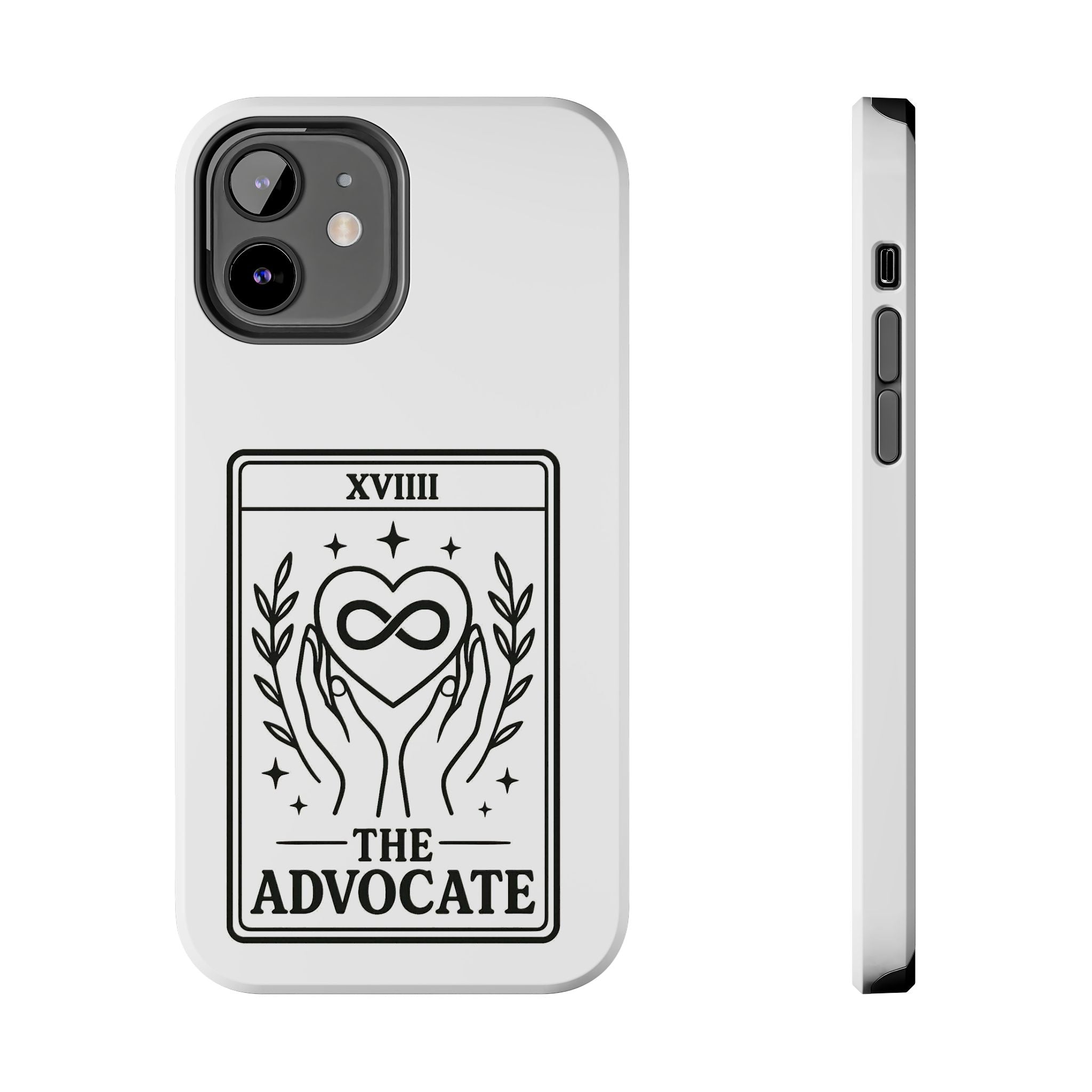 The Advocate tarot card Phone Case | infinity heart hands design