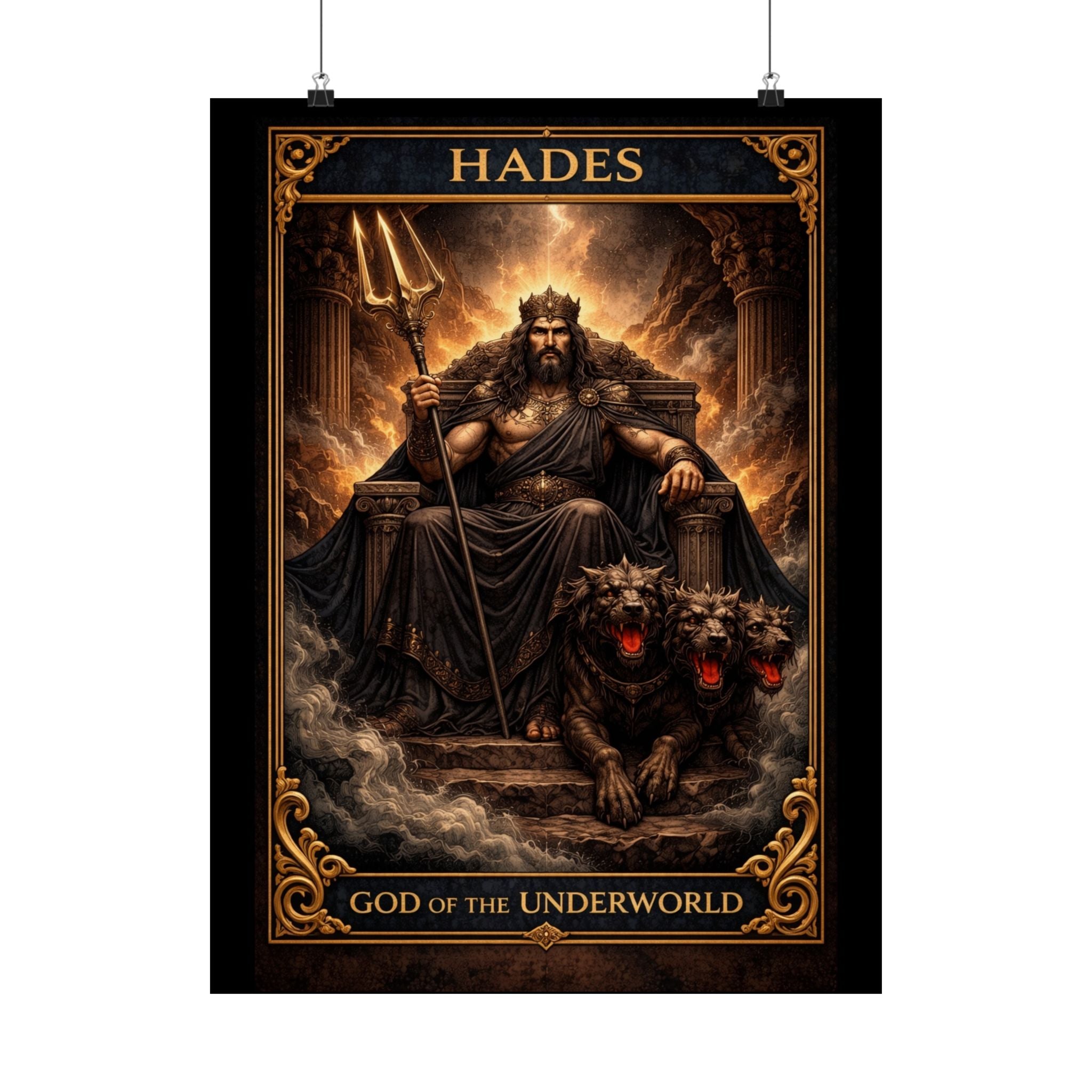 Hades Poster - Greek Mythology Wall Art - God of the Underworld Decor - Dark Aesthetic Poster - Mythology Art Print - Gothic Wall Art
