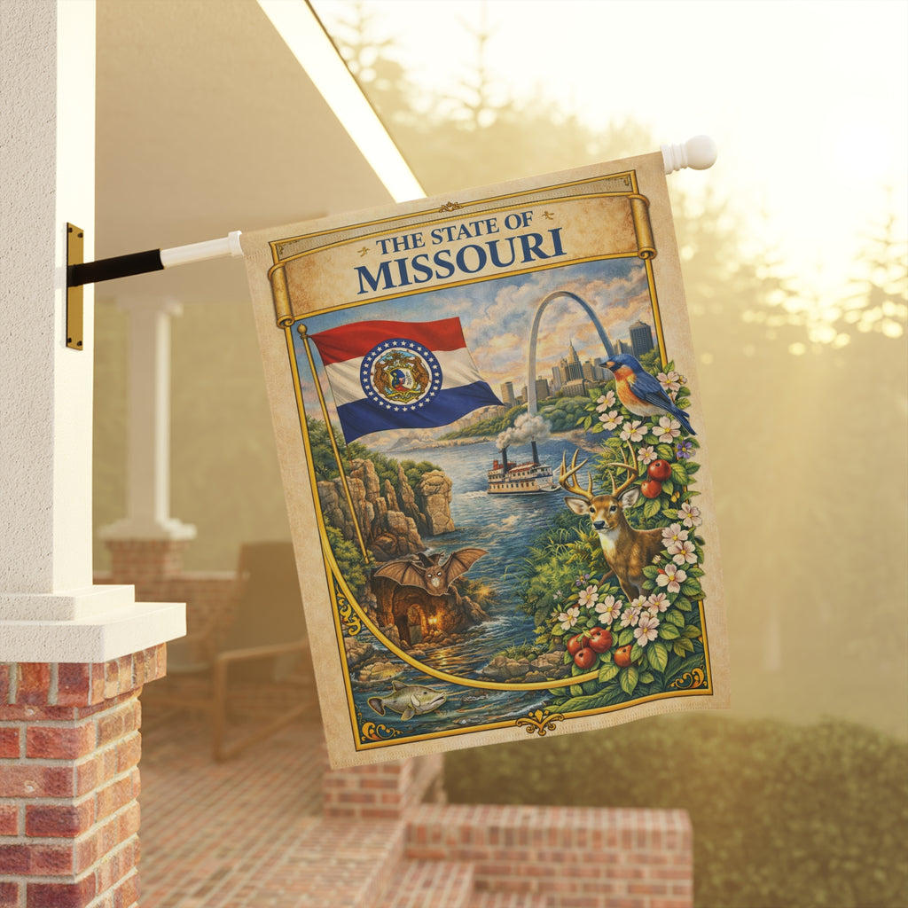 State of Missouri garden flag | Garden Banner, Missouri flag art
