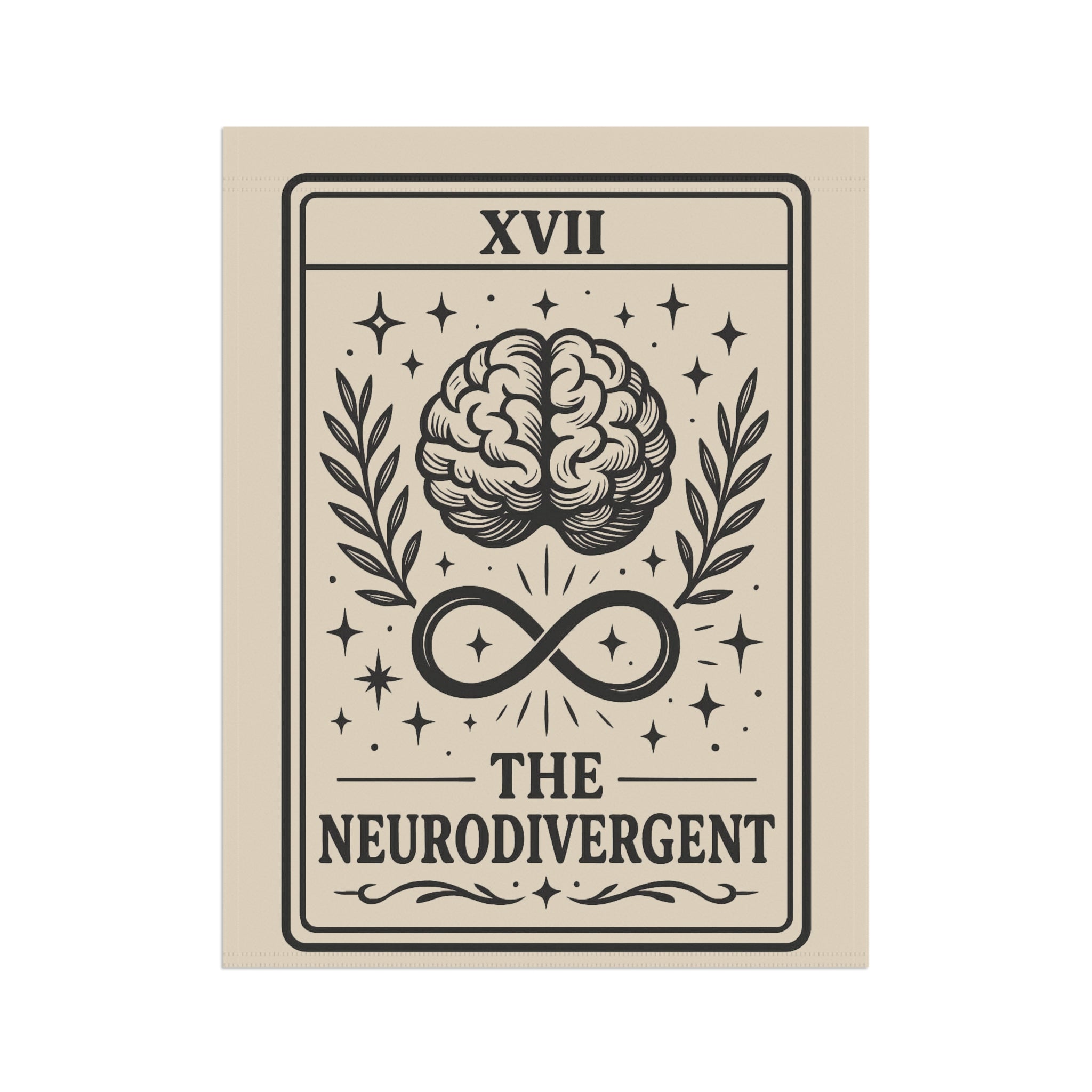 Neurodivergent Brain Tarot Garden Flag | Garden Banner