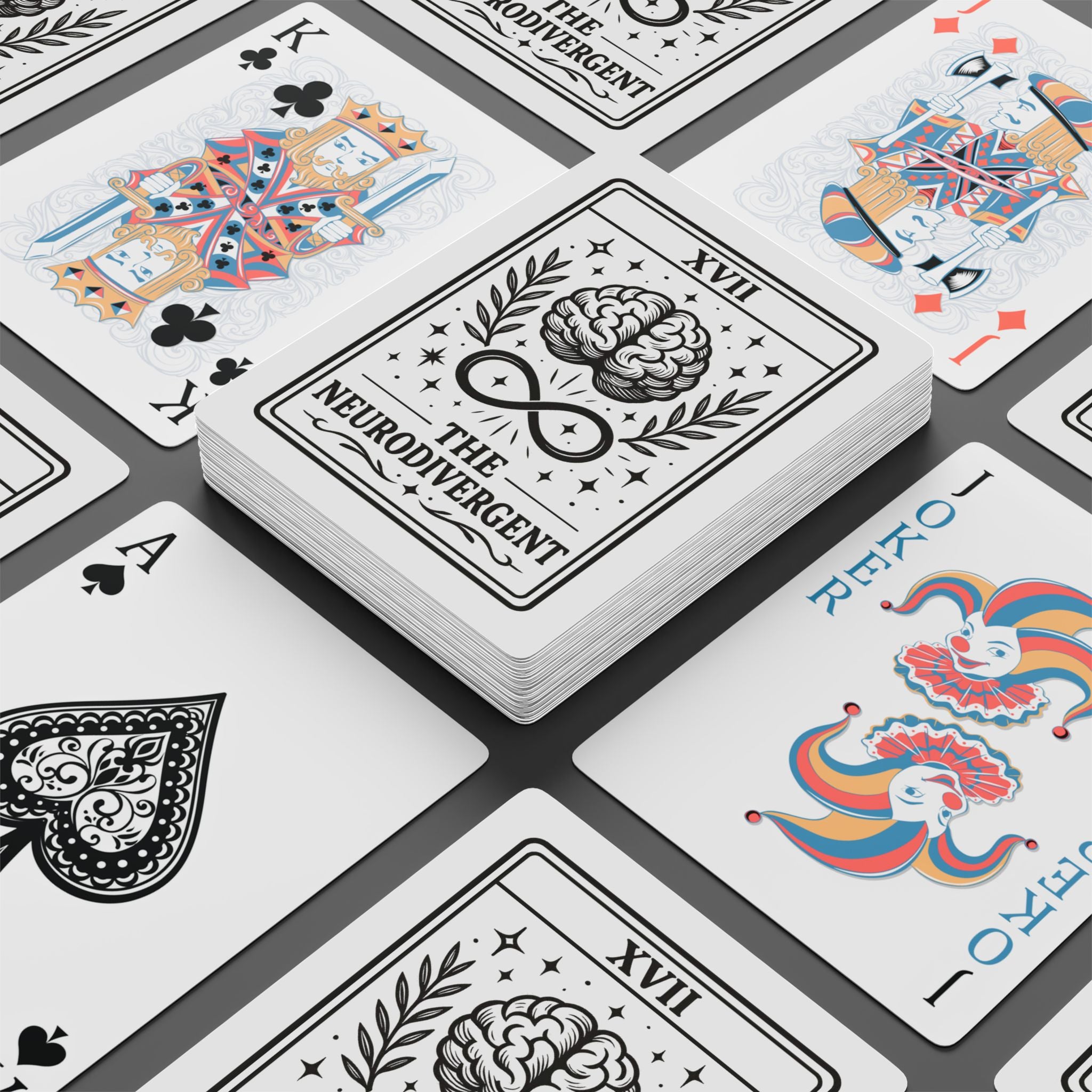 Neurodivergent Brain Infinity Poker Playing Cards | Tarot Style Ace