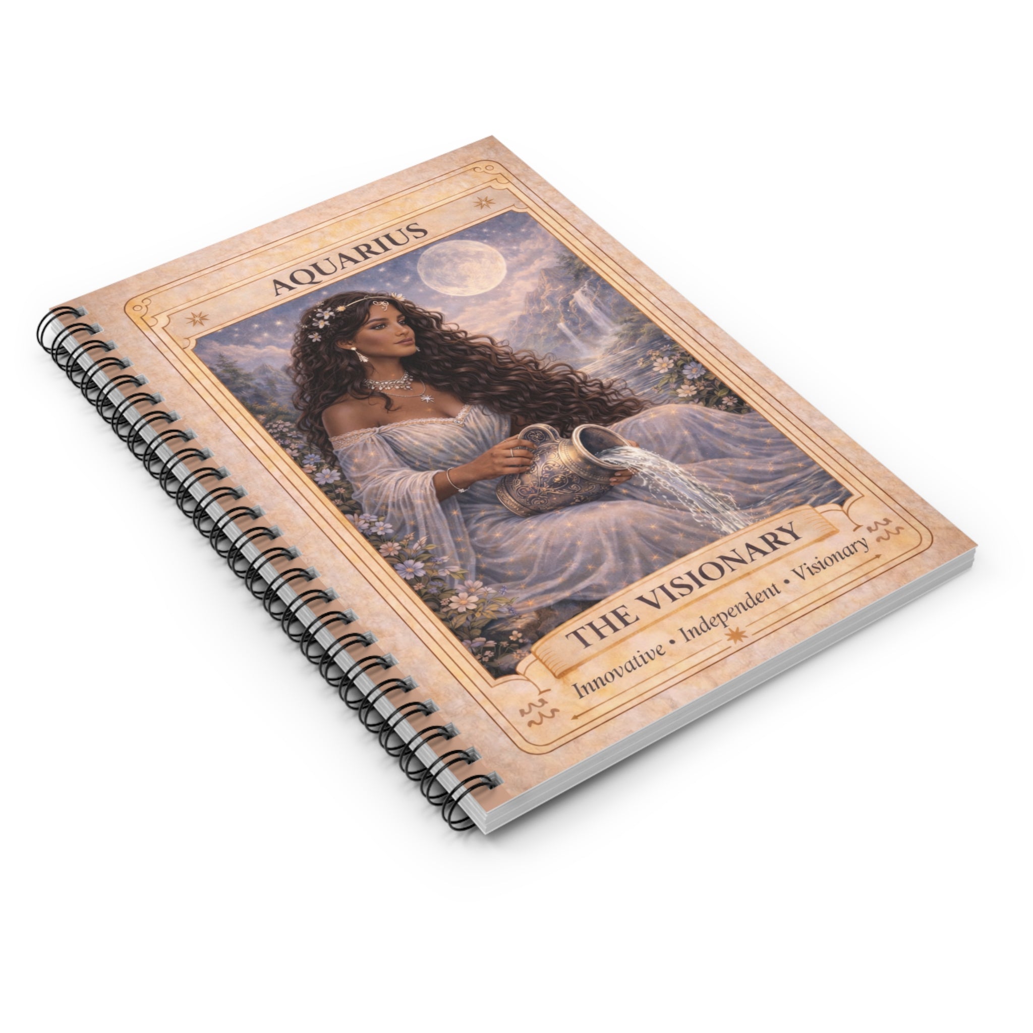 Aquarius 'The Visionary' Spiral Notebook - Astrology Journal for Innovators