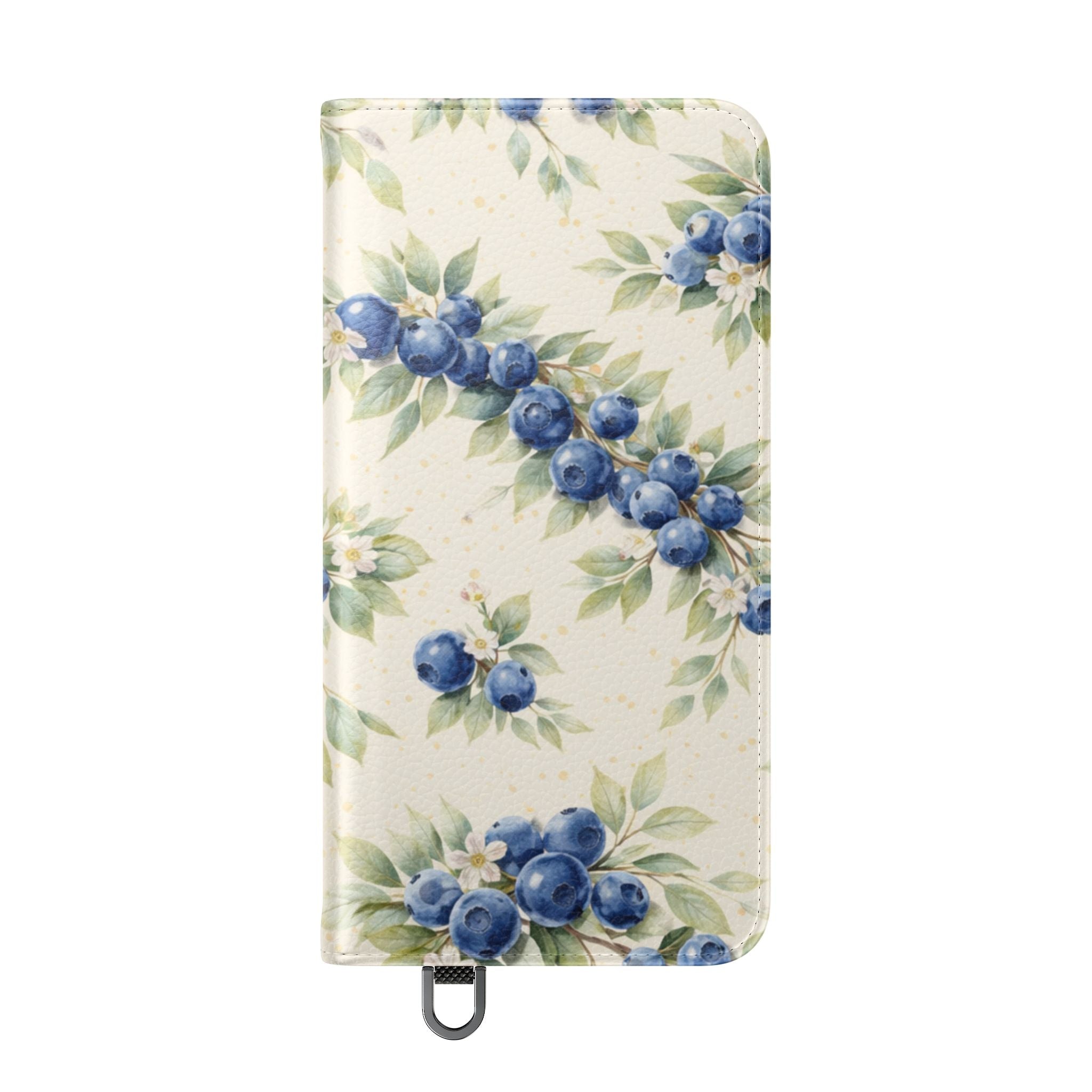Blueberry Watercolor Pattern Flip Case | Phone Wallet, Card Slots