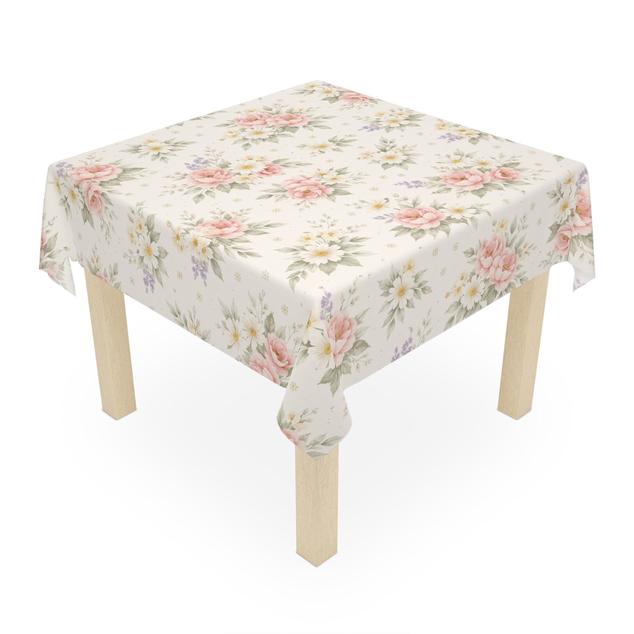 Vintage Pink Rose Bouquet Tablecloth | Cottagecore Floral Dining Decor