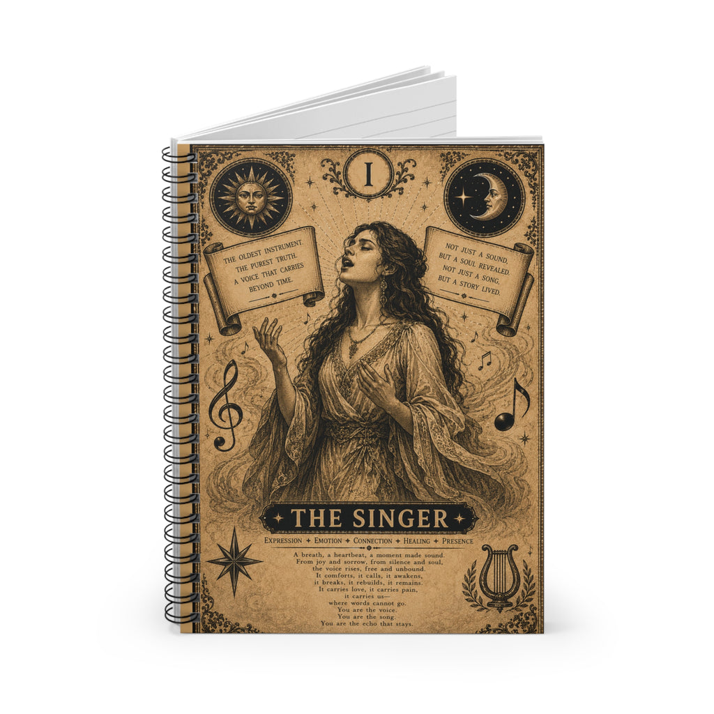 Vintage Opera Singer Spiral Notebook | Ruled Journal, Music Illustration