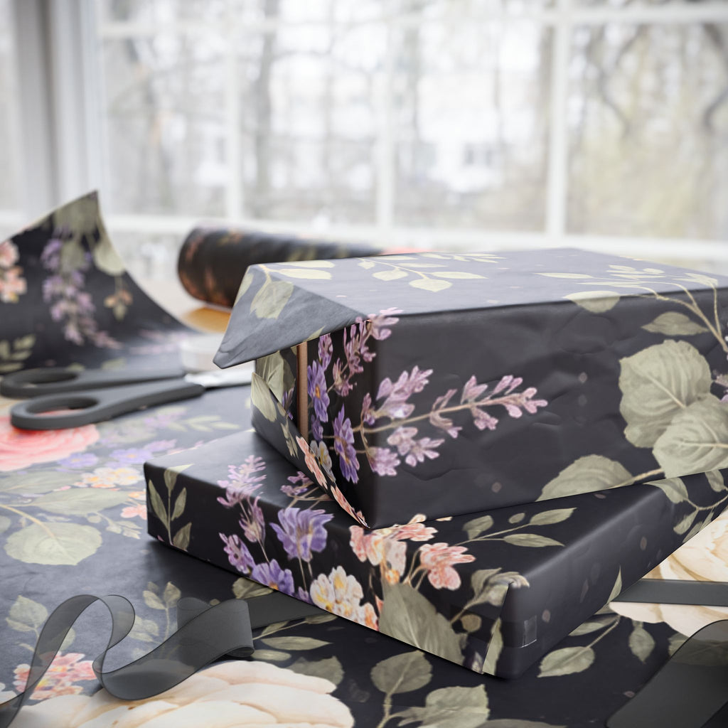Vintage Pink Roses Wrapping Paper | Floral Gift Wrap Roll