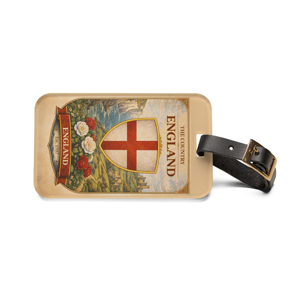 England Shield Crest Luggage Tag | St George Cross Travel ID