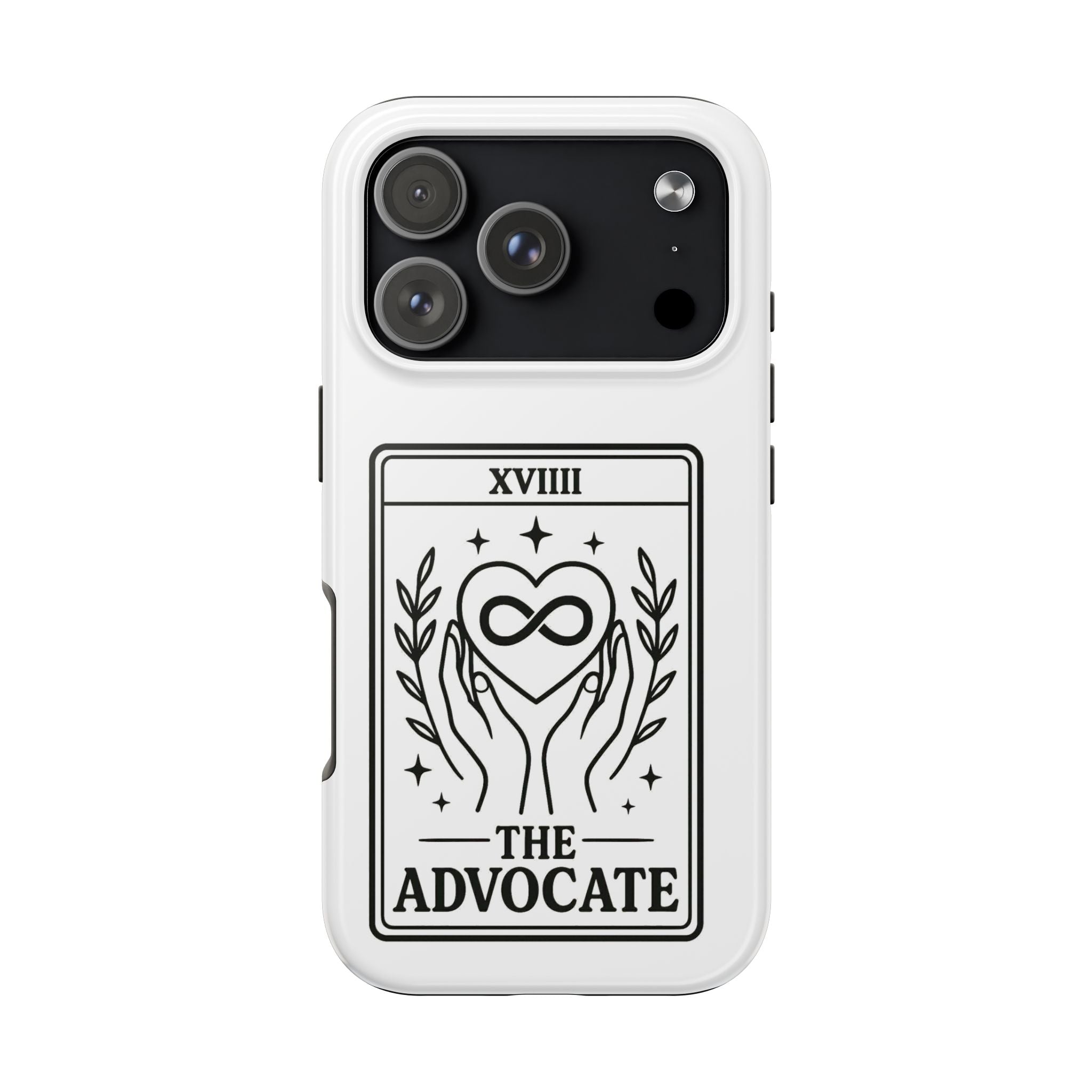 The Advocate tarot card Phone Case | infinity heart hands design